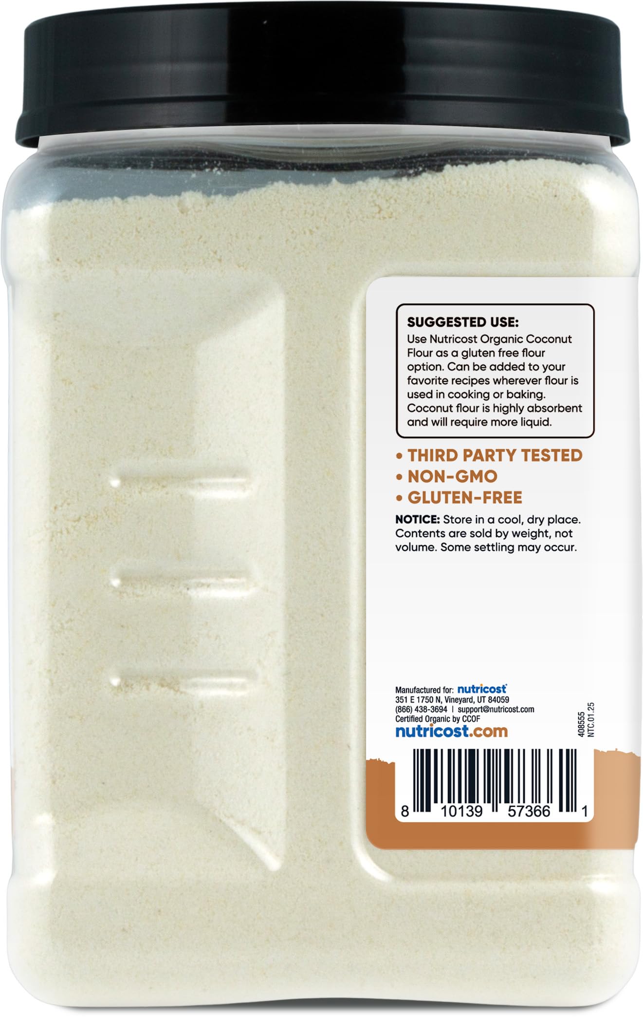 Foto 5 pulgar | Harina De Coco Nutricost Pantry Organic 907 G Sin Gluten Y Sin Ogm - Venta Internacional.