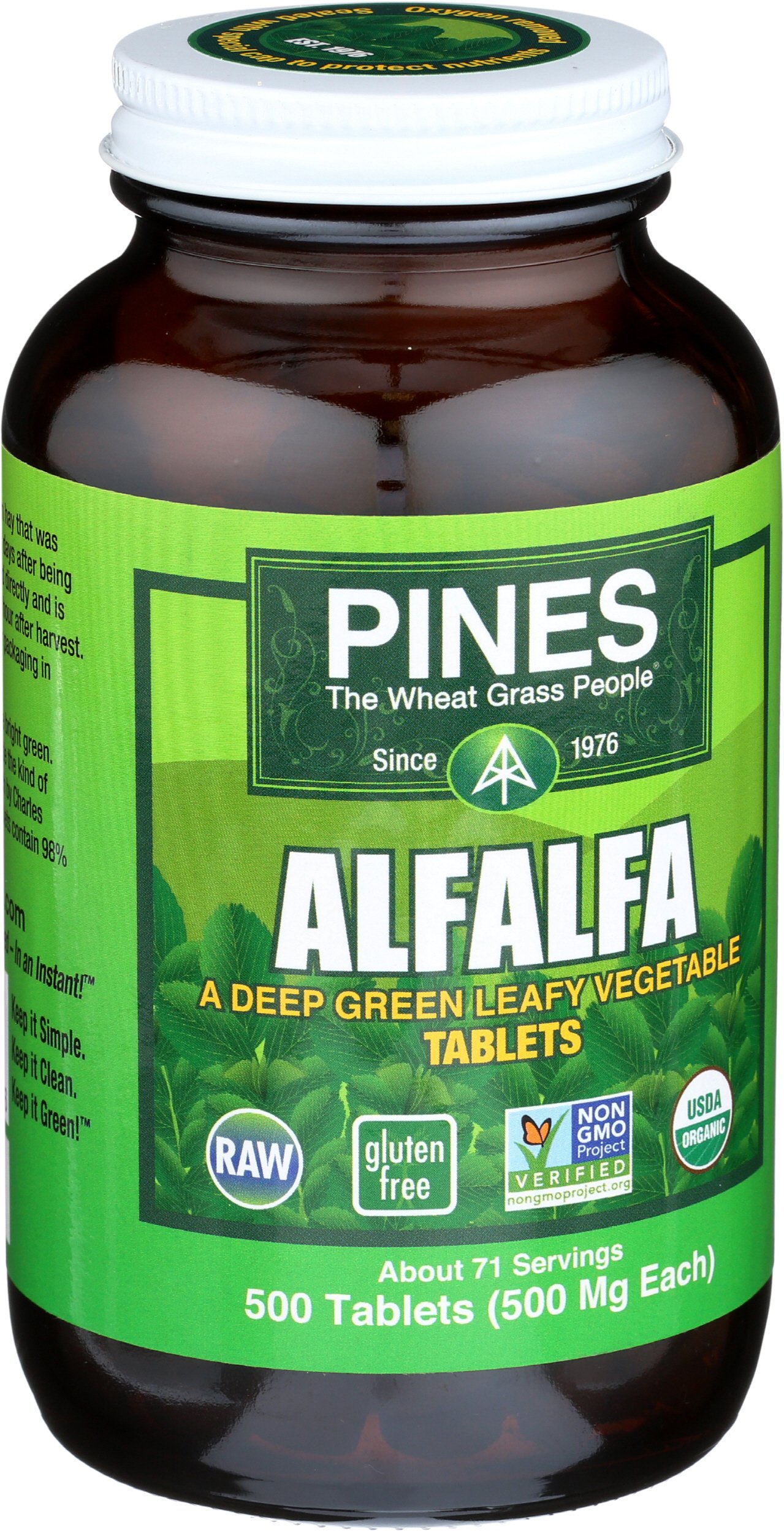Foto 3 pulgar | Alfalfa Orgánica Supplement Pines 500 Tabletas - Venta Internacional.