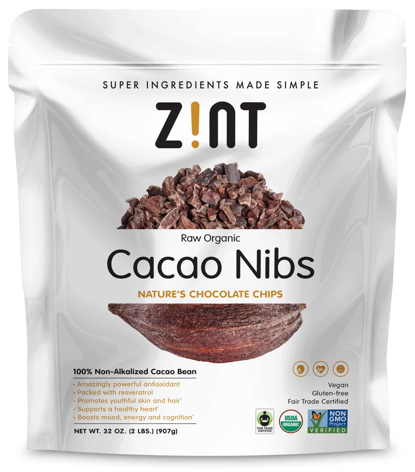 Foto 2 pulgar | Cacao Nibs Zint Organic  946 Ml  Paleo Orgánico  De Comercio Justo  Sin Ogm - Venta Internacional.