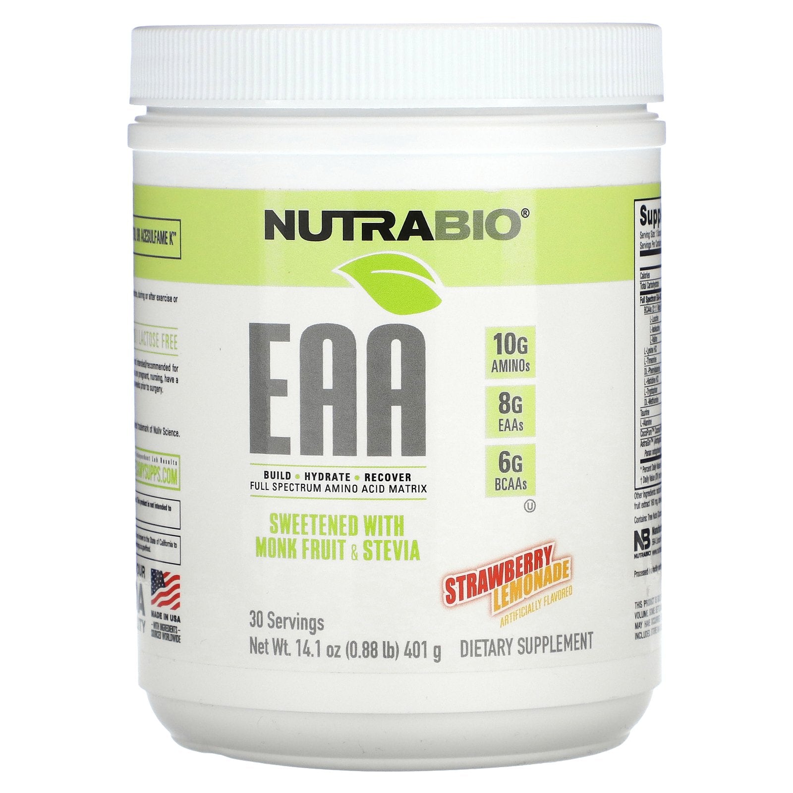 Foto 1 | Suplemento Nutrabio Eaa De Limonada De Fresa 401 G - Venta Internacional.