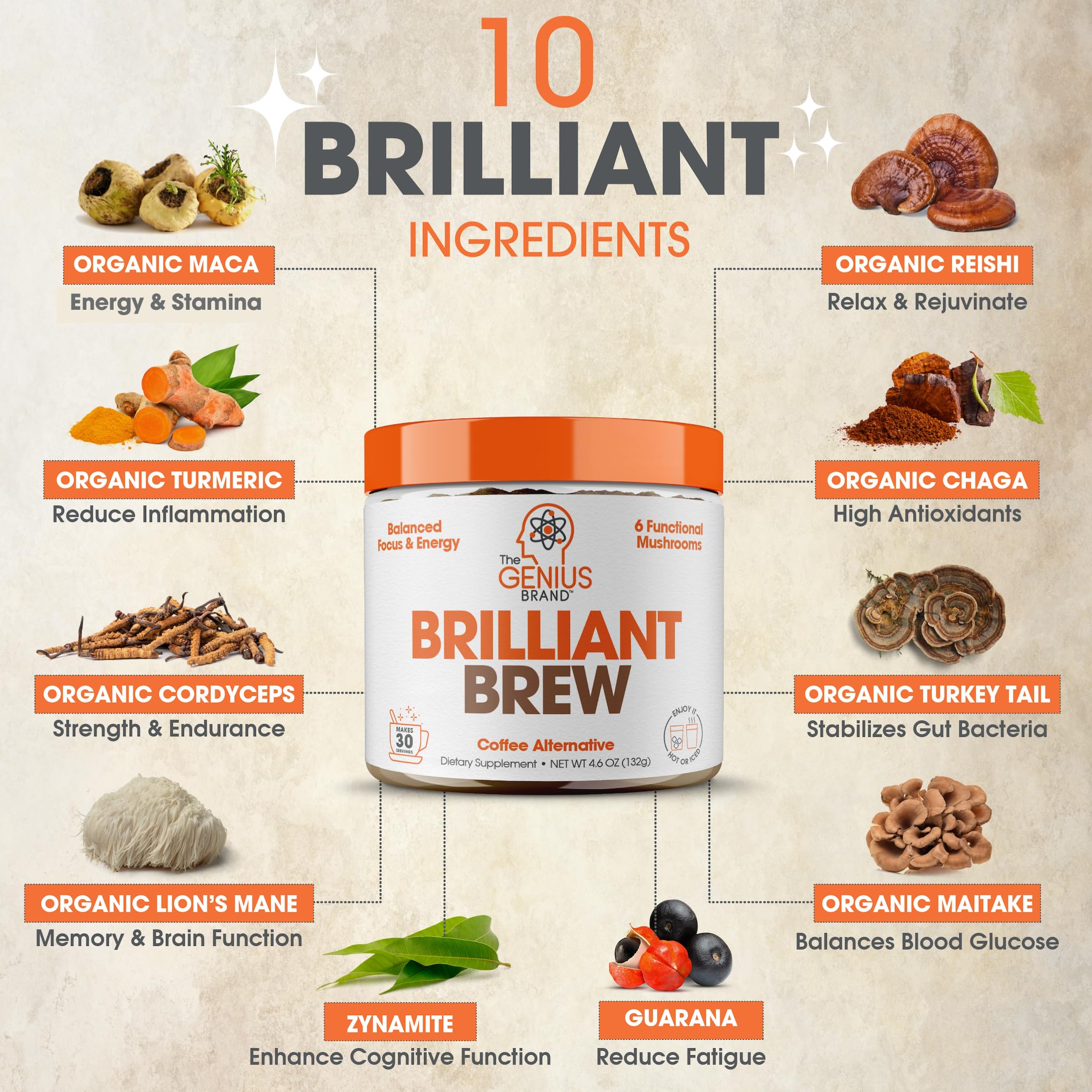 Foto 5 pulgar | Alternativa Al Café The Genius Brand Brilliant Brew  30 Porciones - Venta Internacional.