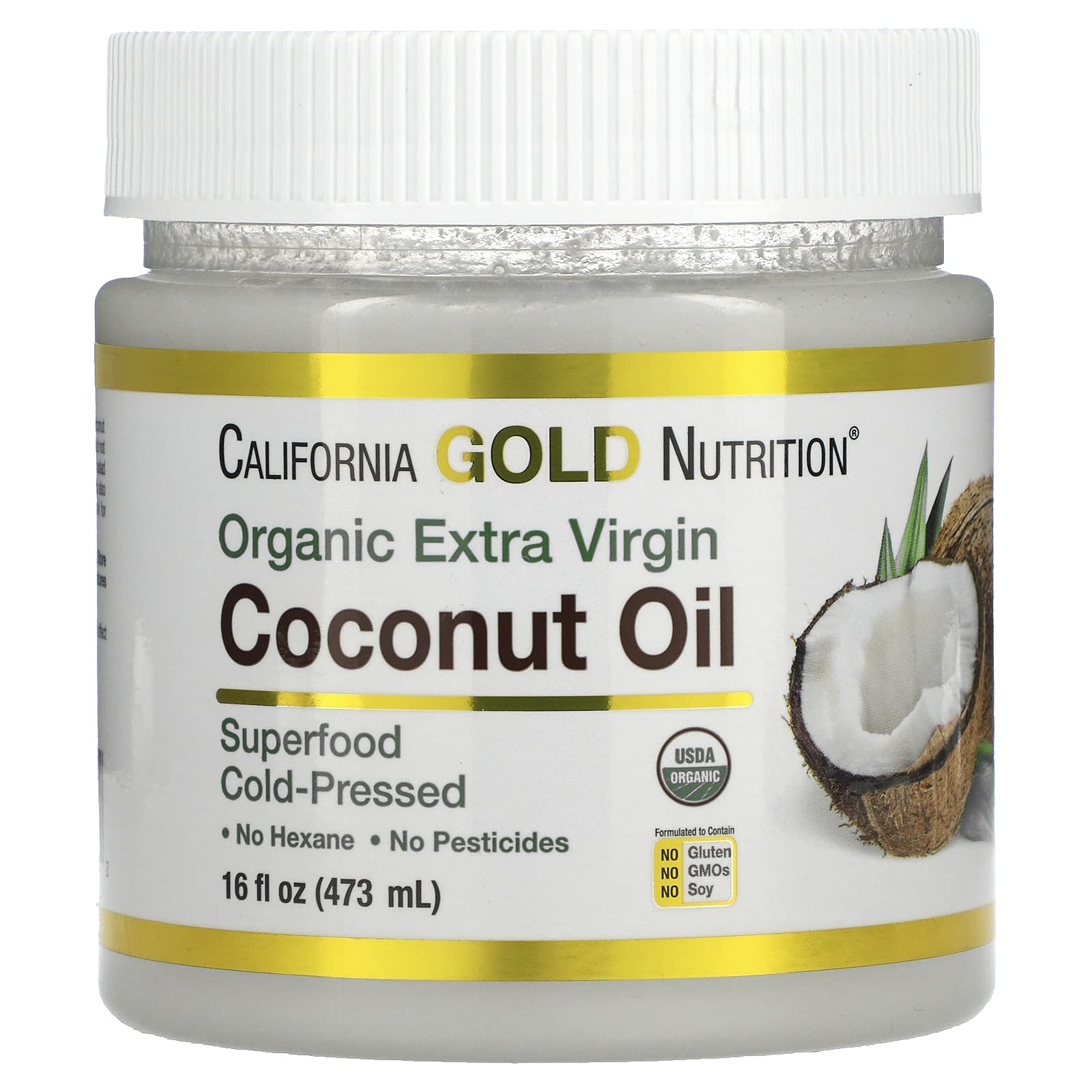 Foto 2 pulgar | Aceite De Coco Orgánico California Gold Nutrition 473 Ml - Venta Internacional.