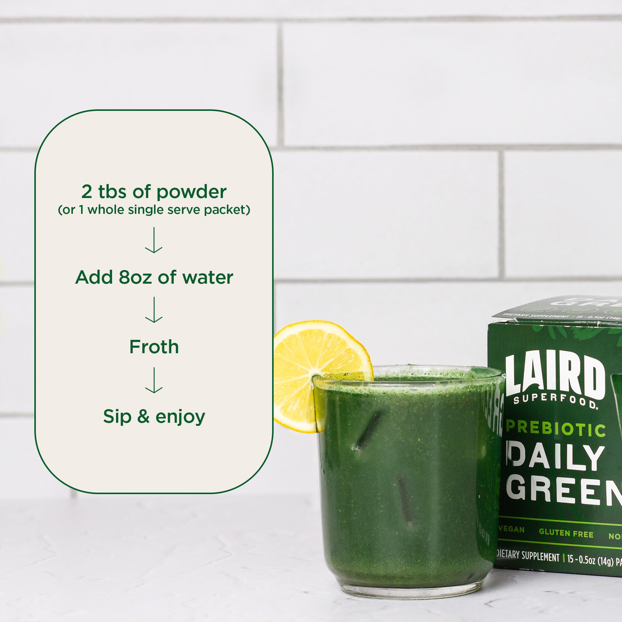 Foto 6 pulgar | Suplemento Laird Superfood Prebiotic Daily Greens  440 Ml - Venta Internacional.