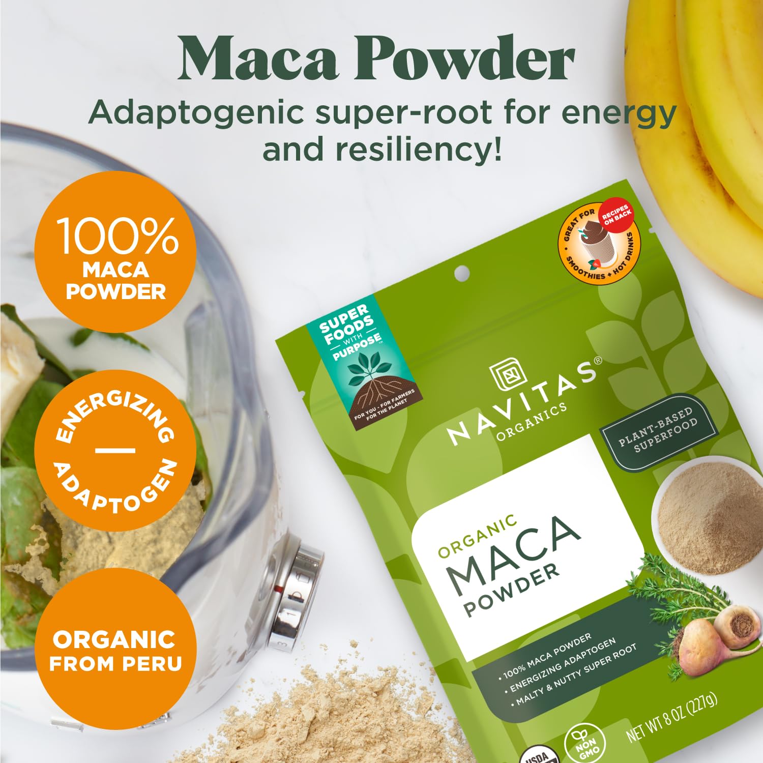 Foto 4 pulgar | Maca En Polvo Navitas Organics 100% Gelatinizada Peruana 450g - Venta Internacional.