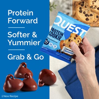 Foto 3 | Protein Cookie Quest Nutrition Con Chispas De Chocolate 4 X 59 G - Venta Internacional.