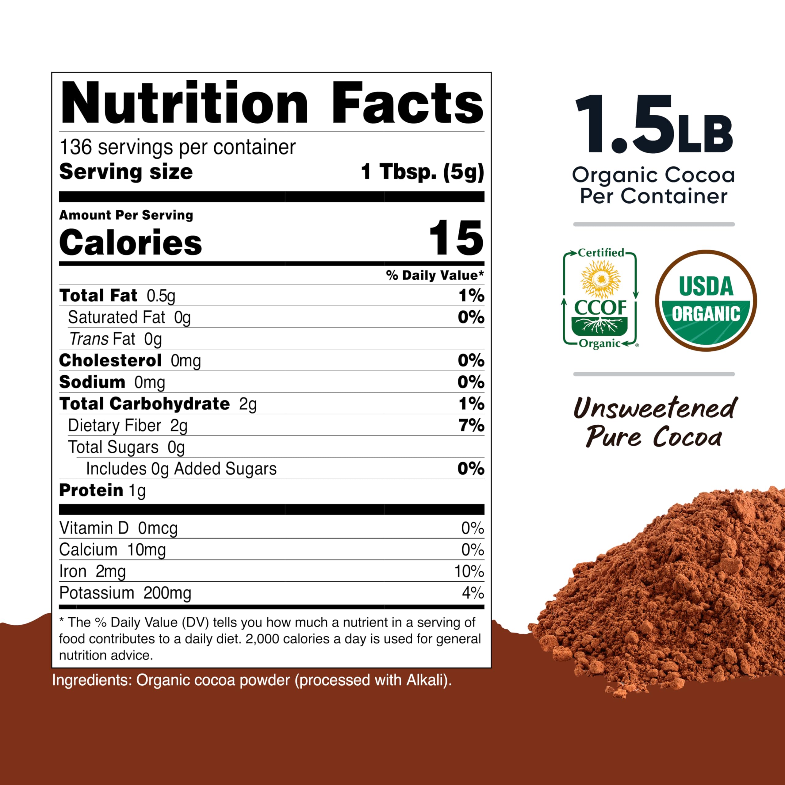 Foto 3 pulgar | Cacao En Polvo Nutricost Pantry Organic 680 G  Sin Ogm  Sin Gluten - Venta Internacional.