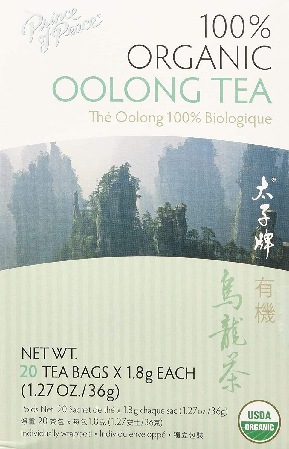 Foto 2 pulgar | Tea Prince Of Peace Organic Oolong 20 Bolsitas De Té 100% Orgánico - Venta Internacional.