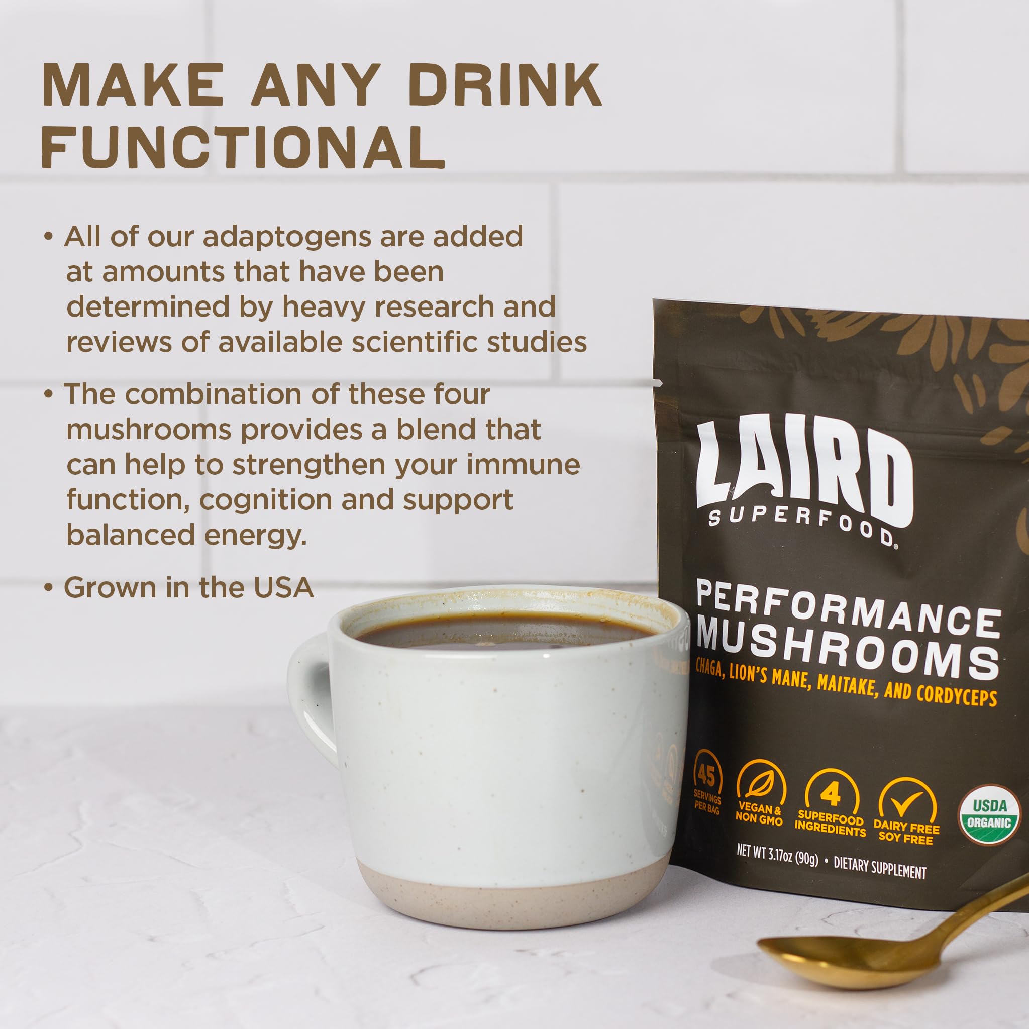 Foto 5 | Suplemento Laird Superfood Organic Performance Mushroom Blend - Venta Internacional.
