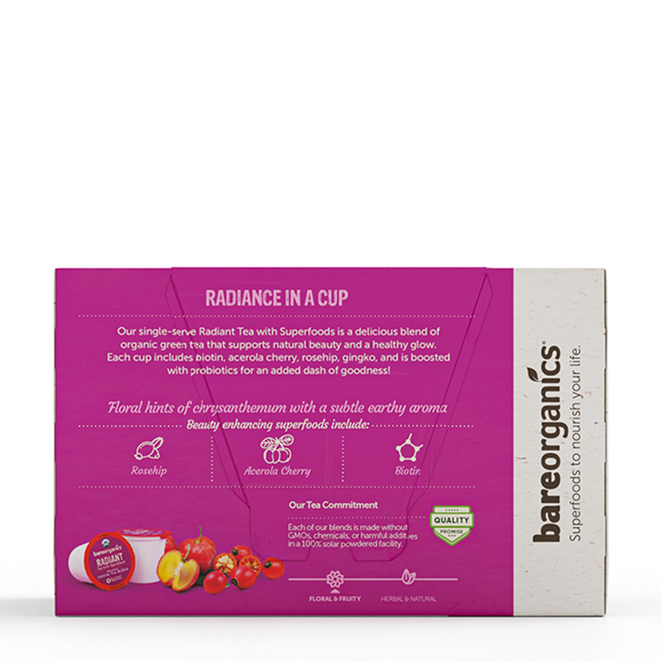 Foto 3 | 10 Cápsulas Tea Bareorganics Radiant Con Superalimentos Y Probióticos - Venta Internacional.
