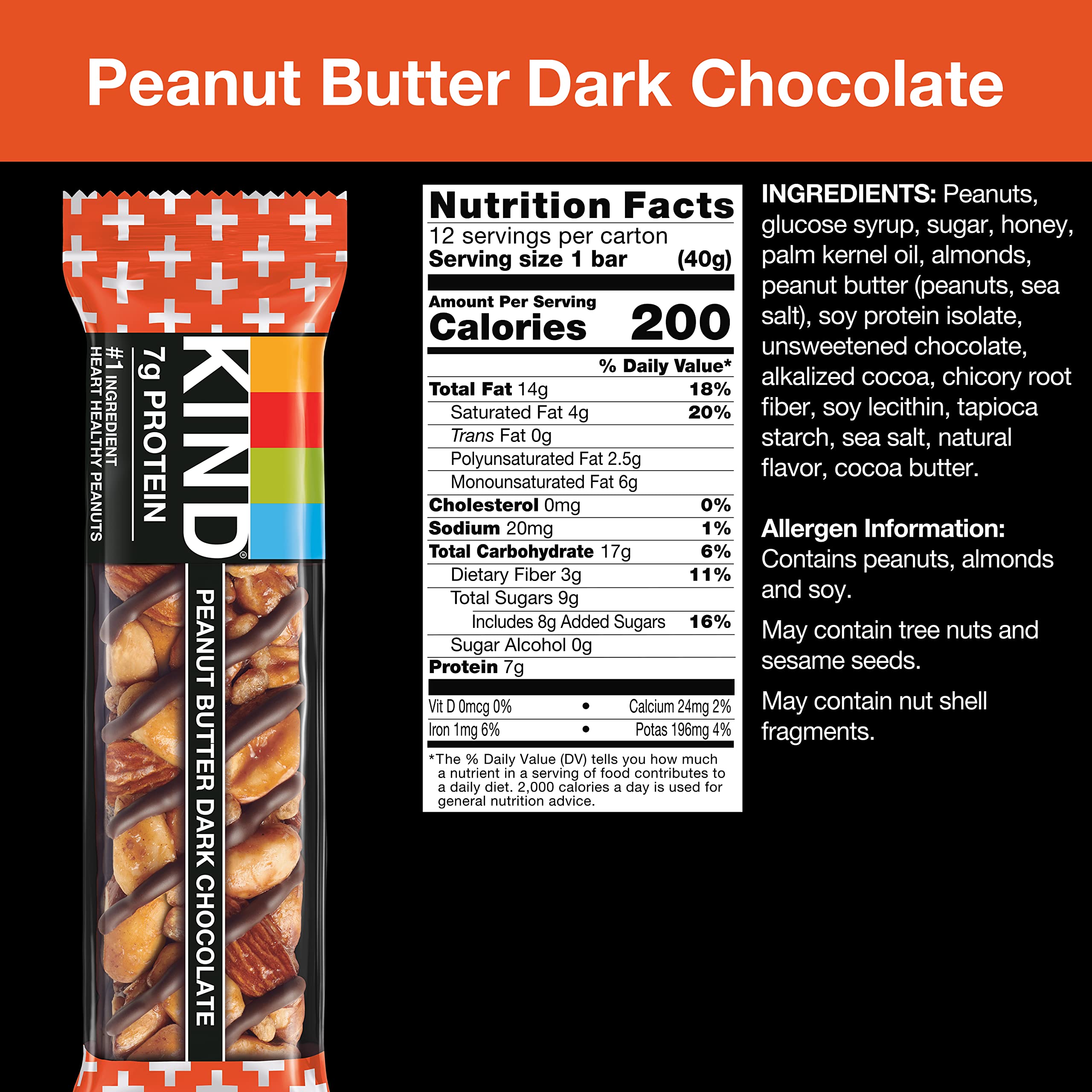 Foto 4 pulgar | Nut Bars Kind Con Mantequilla De Cacahuete Y Chocolate Negro  40 G X 12 - Venta Internacional.