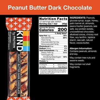 Foto 3 | Nut Bars Kind Con Mantequilla De Cacahuete Y Chocolate Negro 40 G X 12 - Venta Internacional.