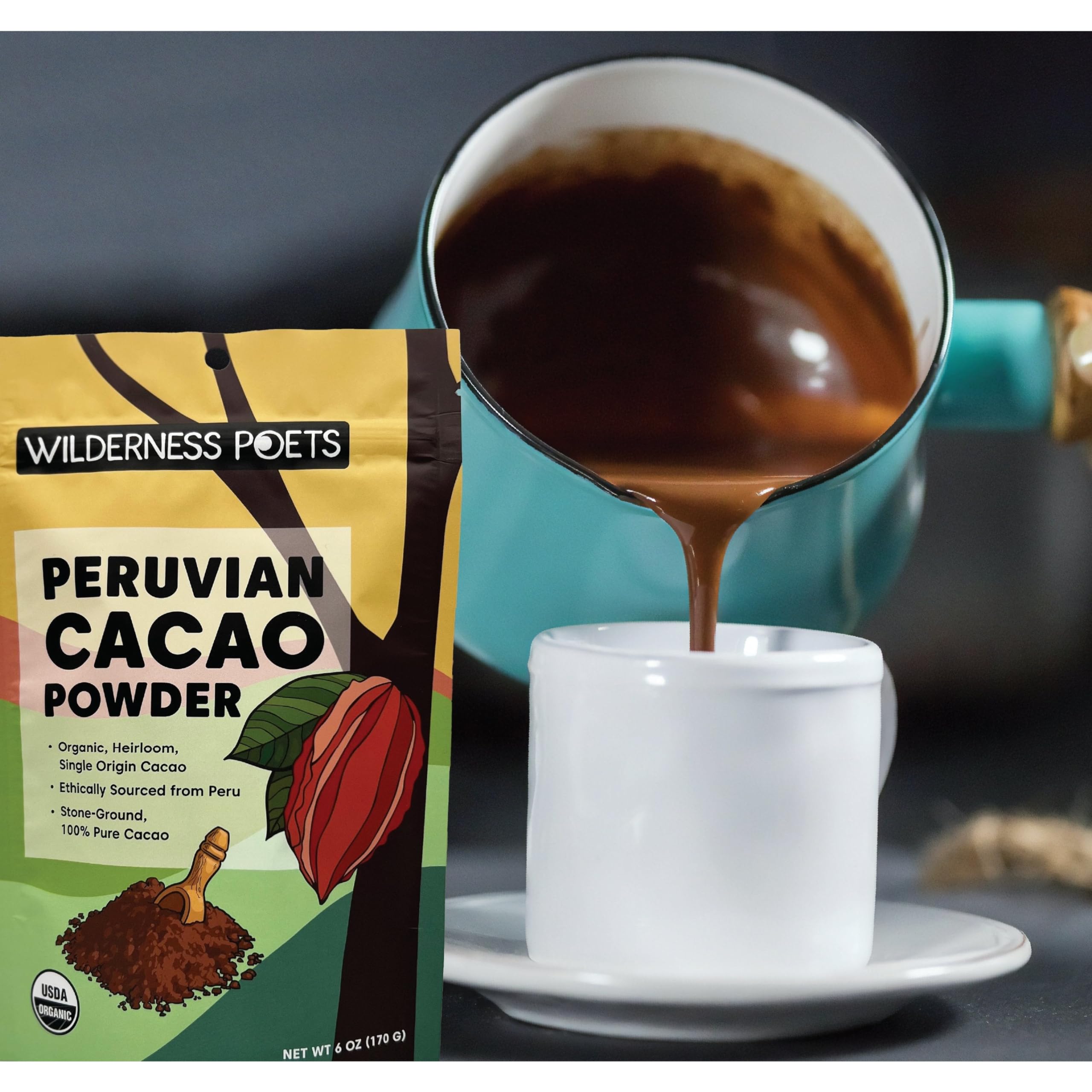 Foto 6 | Cacao En Polvo Wilderness Poets Organic Raw 170g - Venta Internacional.