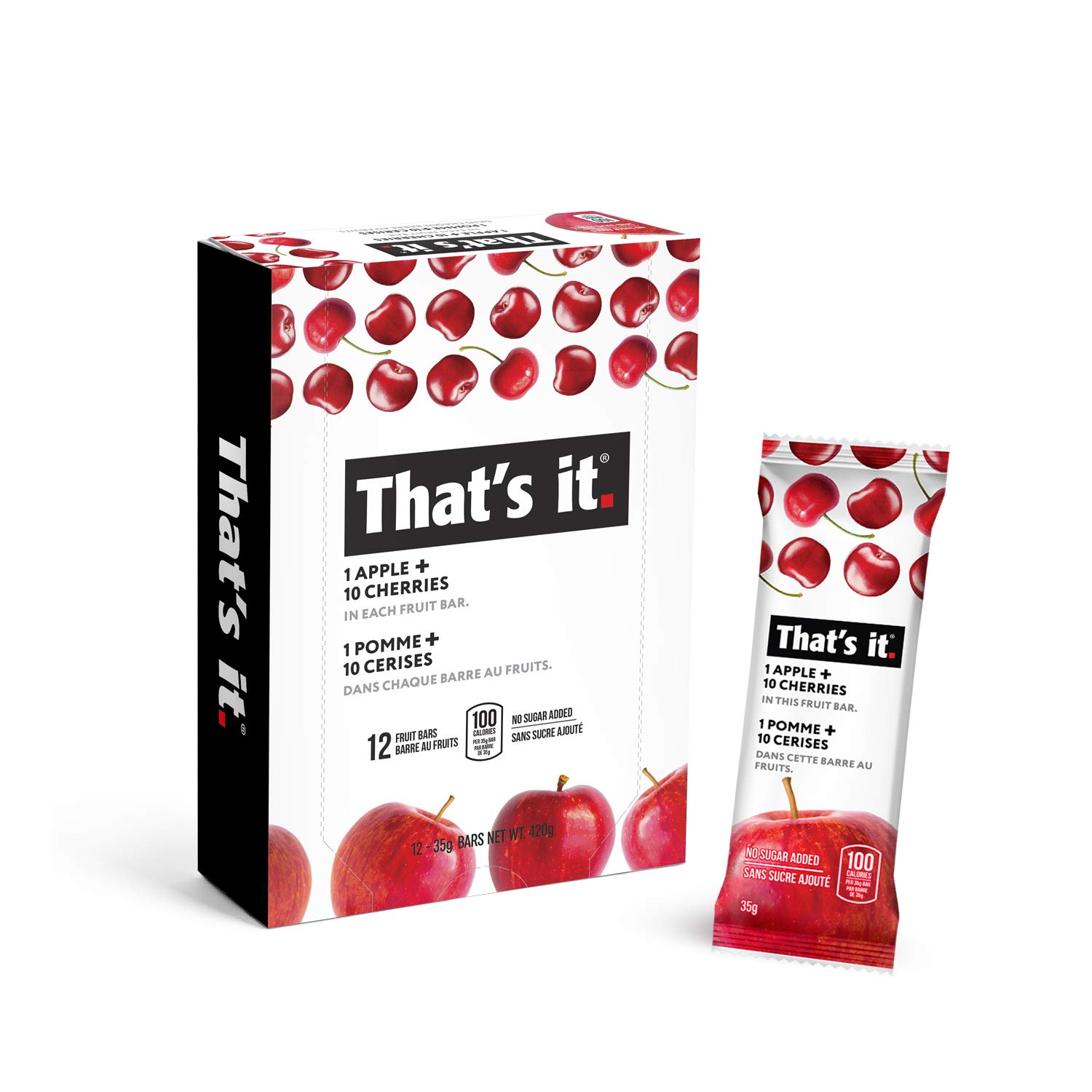Foto 1 | Bar De Frutas Eso Es Todo. Manzanas Y Cerezas 100% Naturales  12 Unidades - Venta Internacional.