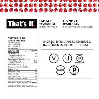 Foto 2 | Bar De Frutas Eso Es Todo. Manzanas Y Cerezas 100% Naturales 12 Unidades - Venta Internacional.
