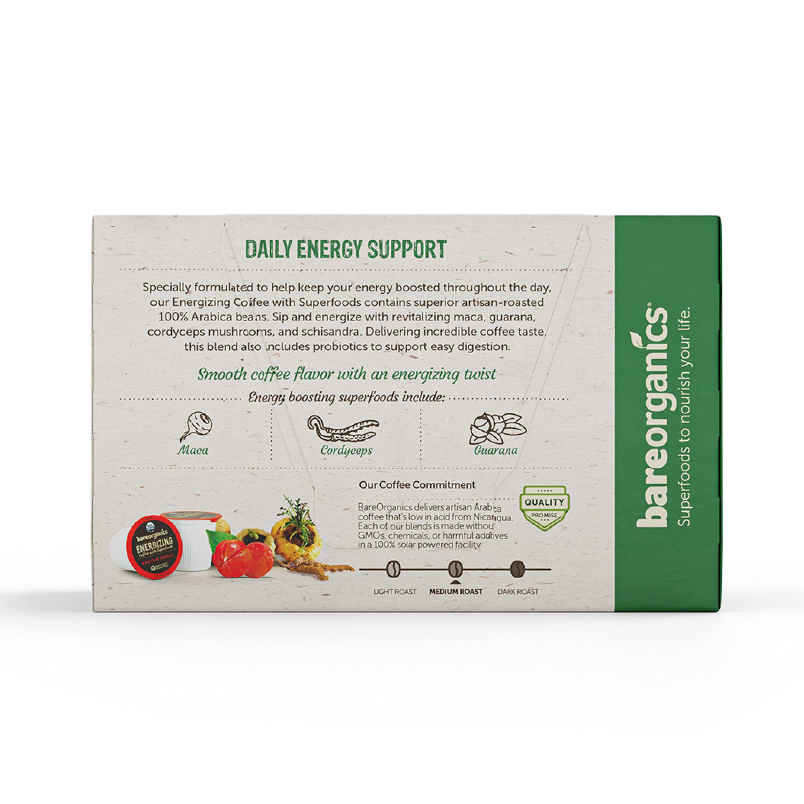 Foto 5 | Cápsulas Orgánicas De Coffee Bareorganics Energy Medium Toast  10 K-cup - Venta Internacional.