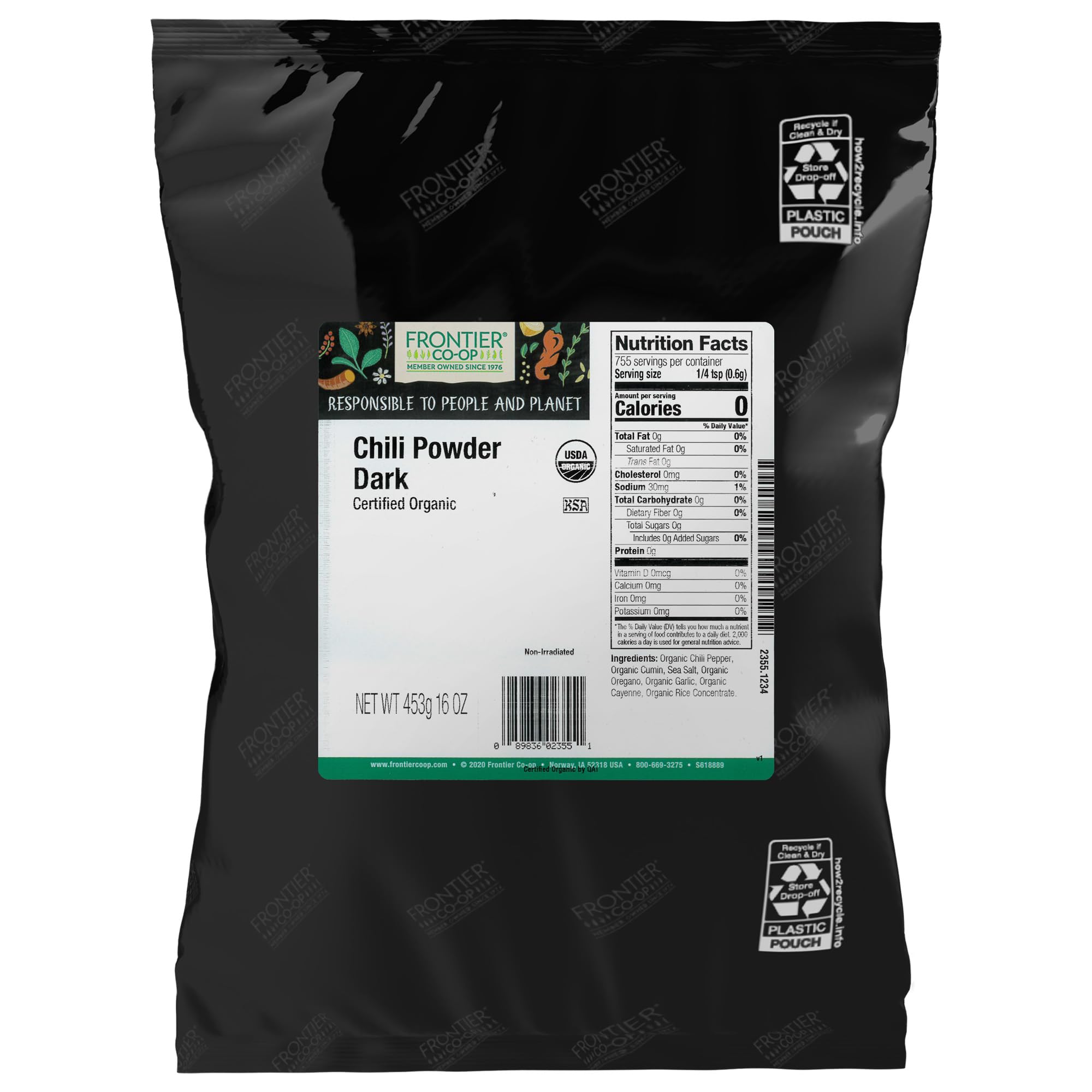 Foto 2 pulgar | Chile Powder Frontier Organic Dark 454 G - Venta Internacional.