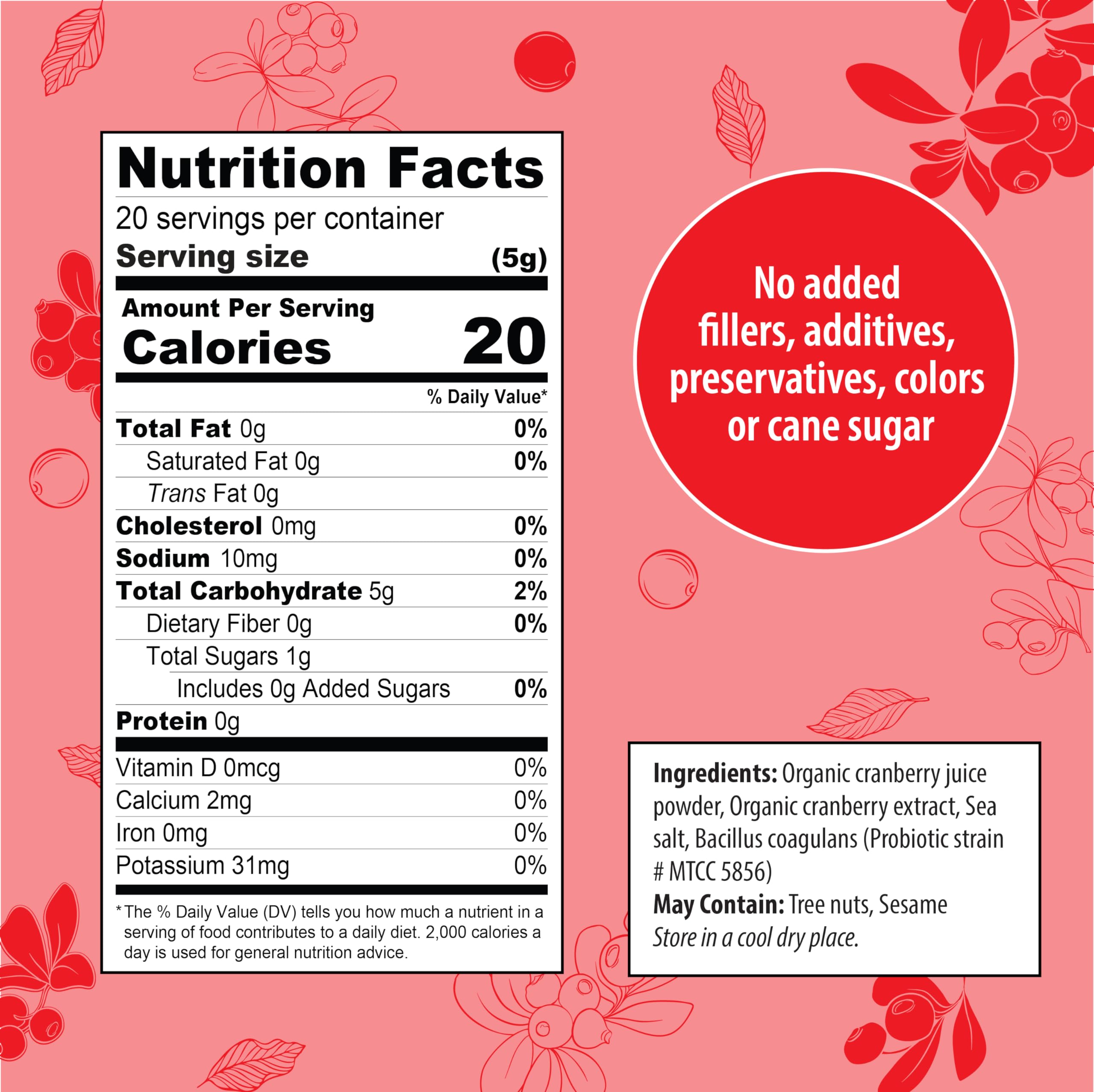 Foto 4 pulgar | Suplemento Organic Traditions Daily Cranberry  Bolsa De 100 G - Venta Internacional.