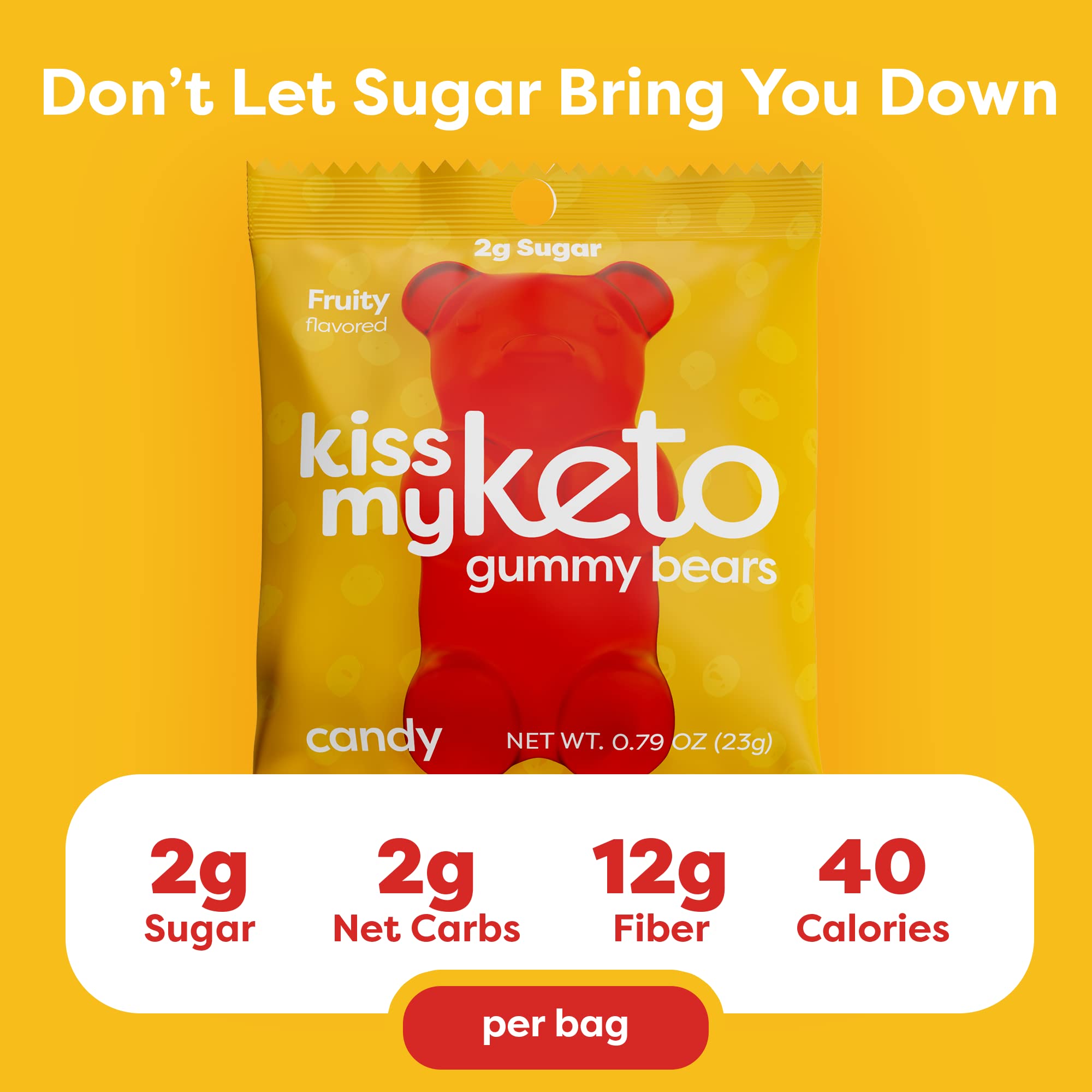 Foto 2 | Gummy Bears Kiss My Keto Sin Azúcar  Paquete De 12 Unidades Con Alto Contenido De Fibra - Venta Internacional.