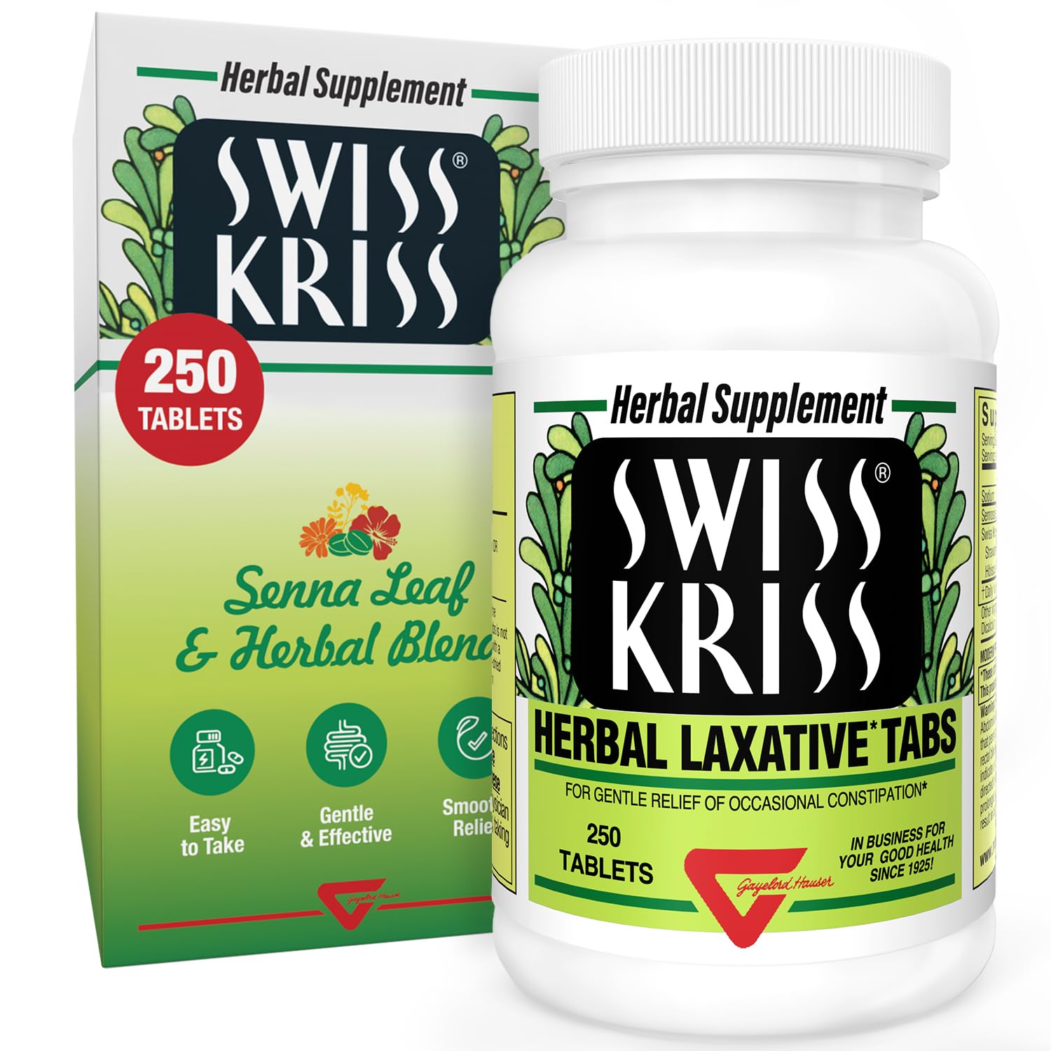 Foto 1 | Tabletas Laxantes A Base De Hierbas Swiss Kriss 250 Tabletas - Venta Internacional.