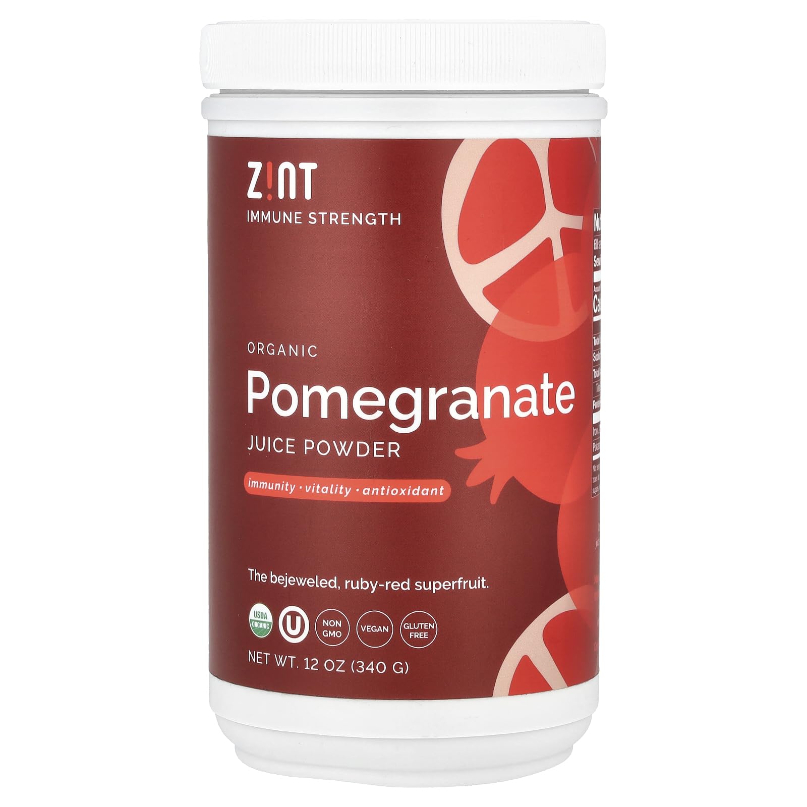 Foto 2 pulgar | Suplemento Antioxidante Orgánico De 350 Ml De Granada En Polvo Zint - Venta Internacional.