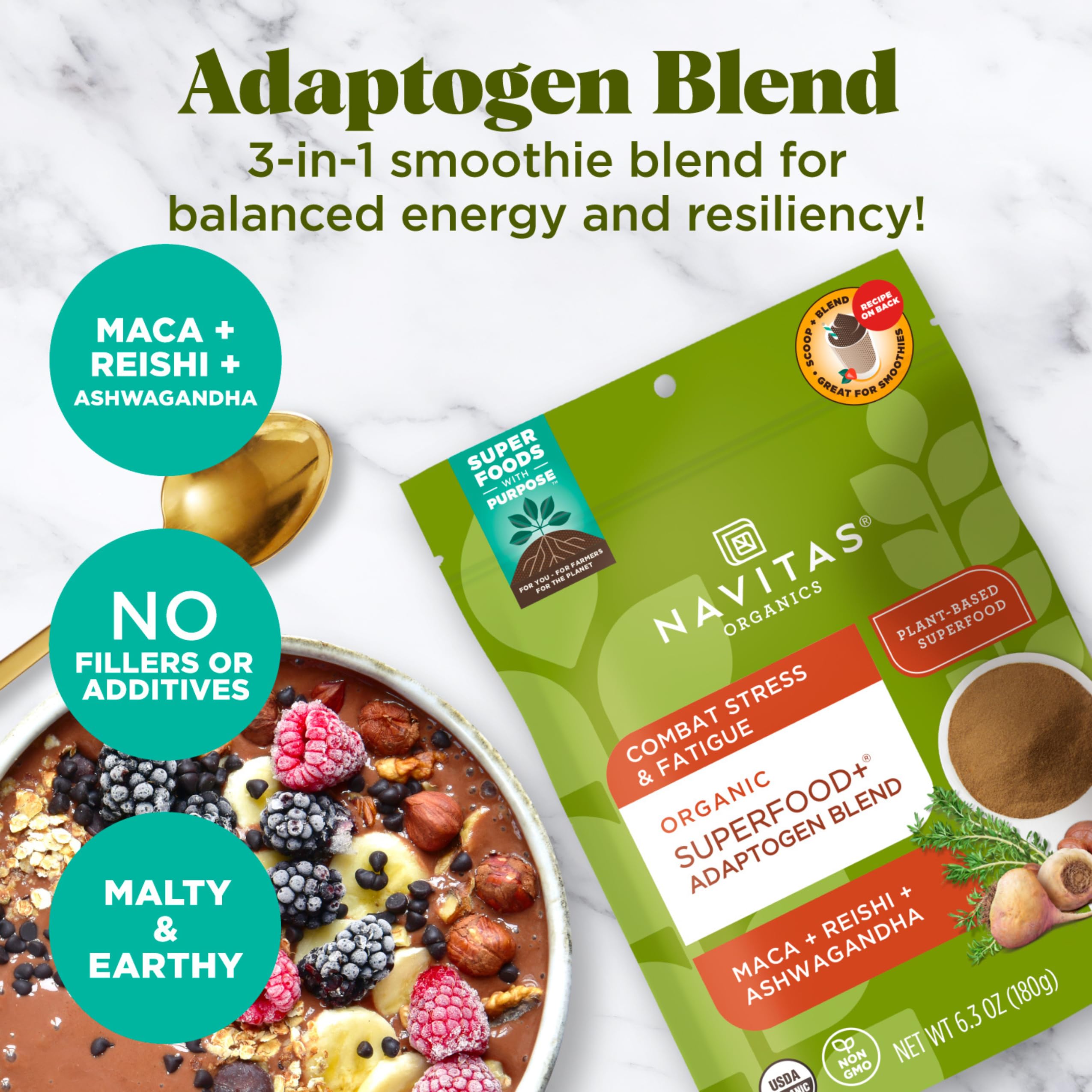 Foto 5 pulgar | Mezcla De Adaptógenos Para Superalimentos Navitas Organics  Bolsa De 180 Ml - Venta Internacional.