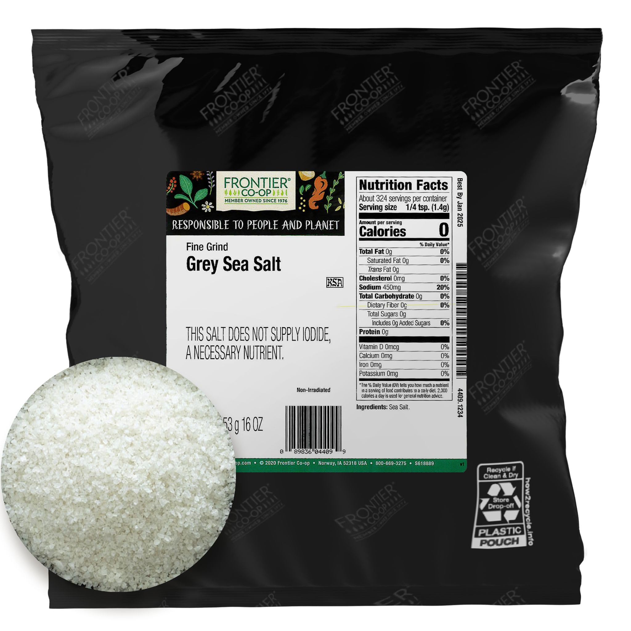 Foto 2 pulgar | Sea Salt Frontier Co-op Grey Fine Grind 473 Ml - Venta Internacional.