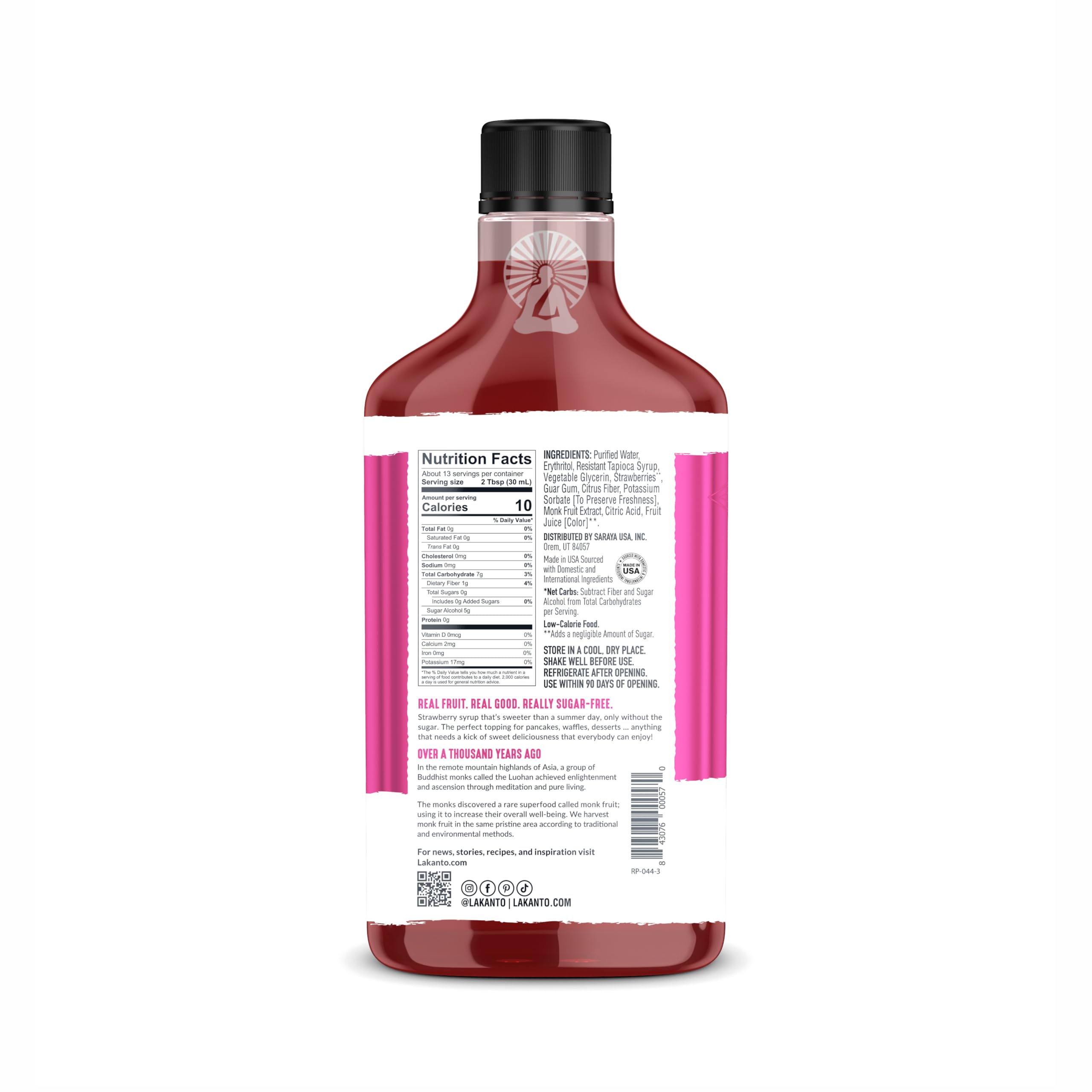 Foto 2 | Sirope Lakanto De Fresa Sin Azúcar Con Fruta De Monje 384 Ml - Venta Internacional.