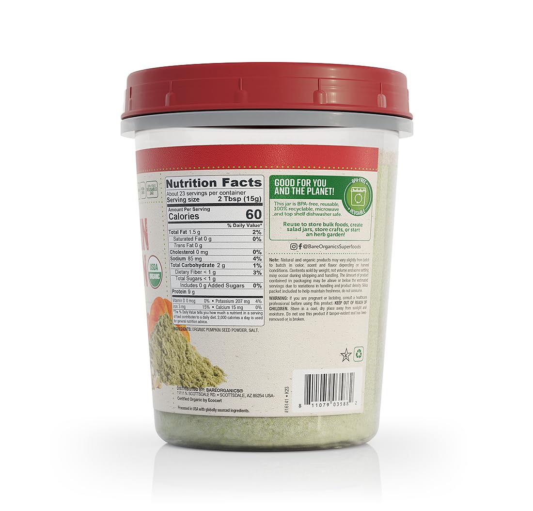 Foto 4 pulgar | Proteína En Polvo Bareorganics Pumpkin 355 Ml - Venta Internacional.