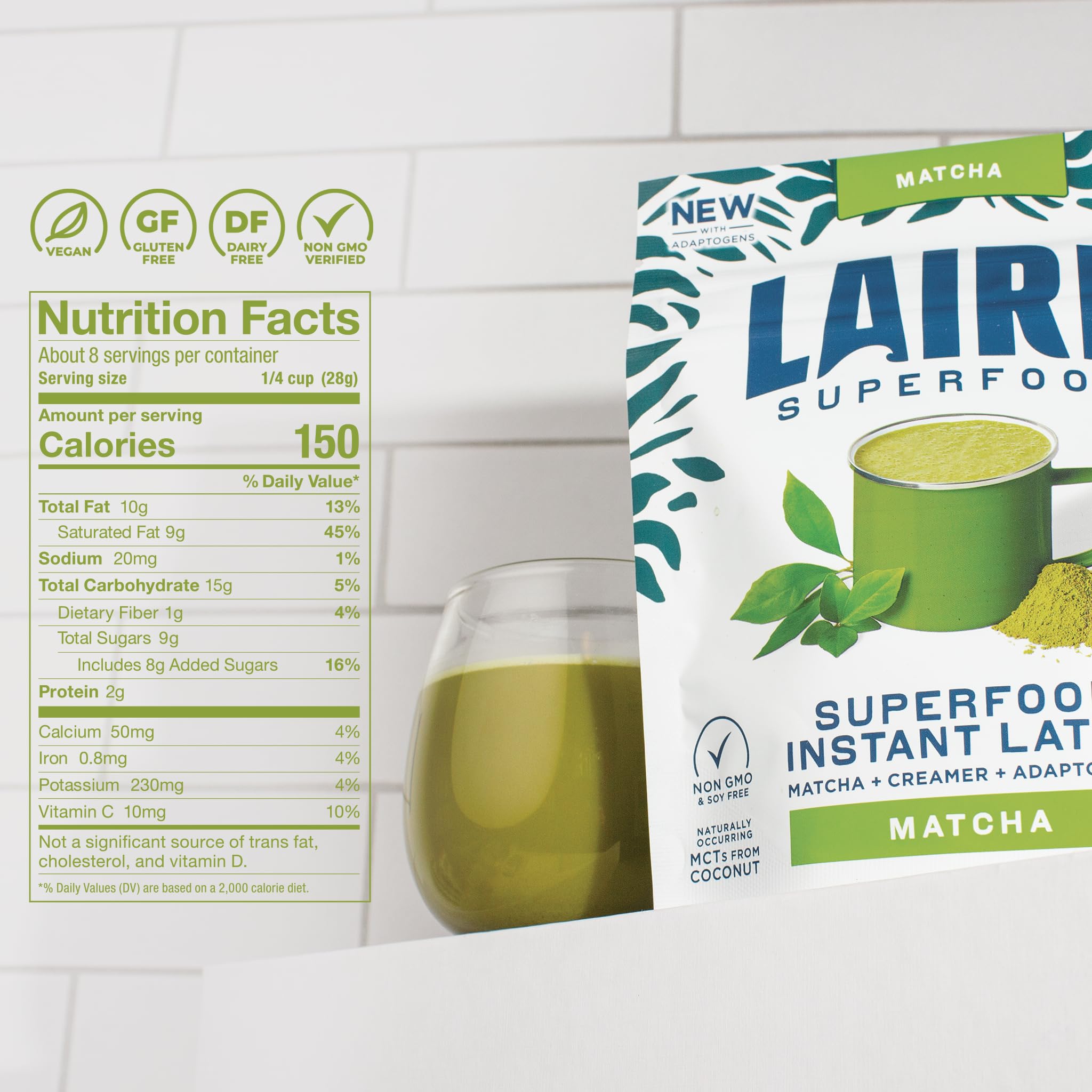 Foto 5 pulgar | Superalimento Matcha Instant Latte Laird Con Adaptógenos  250 Ml - Venta Internacional.