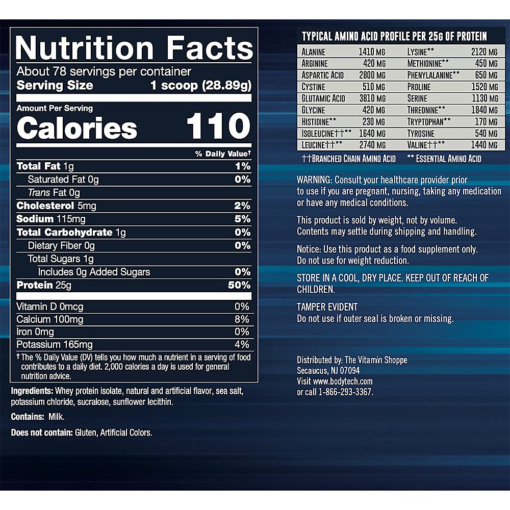 Foto 4 pulgar | Proteína En Polvo Bodytech Whey Isolate Vainilla 2 27 Kg Con 25 G - Venta Internacional.