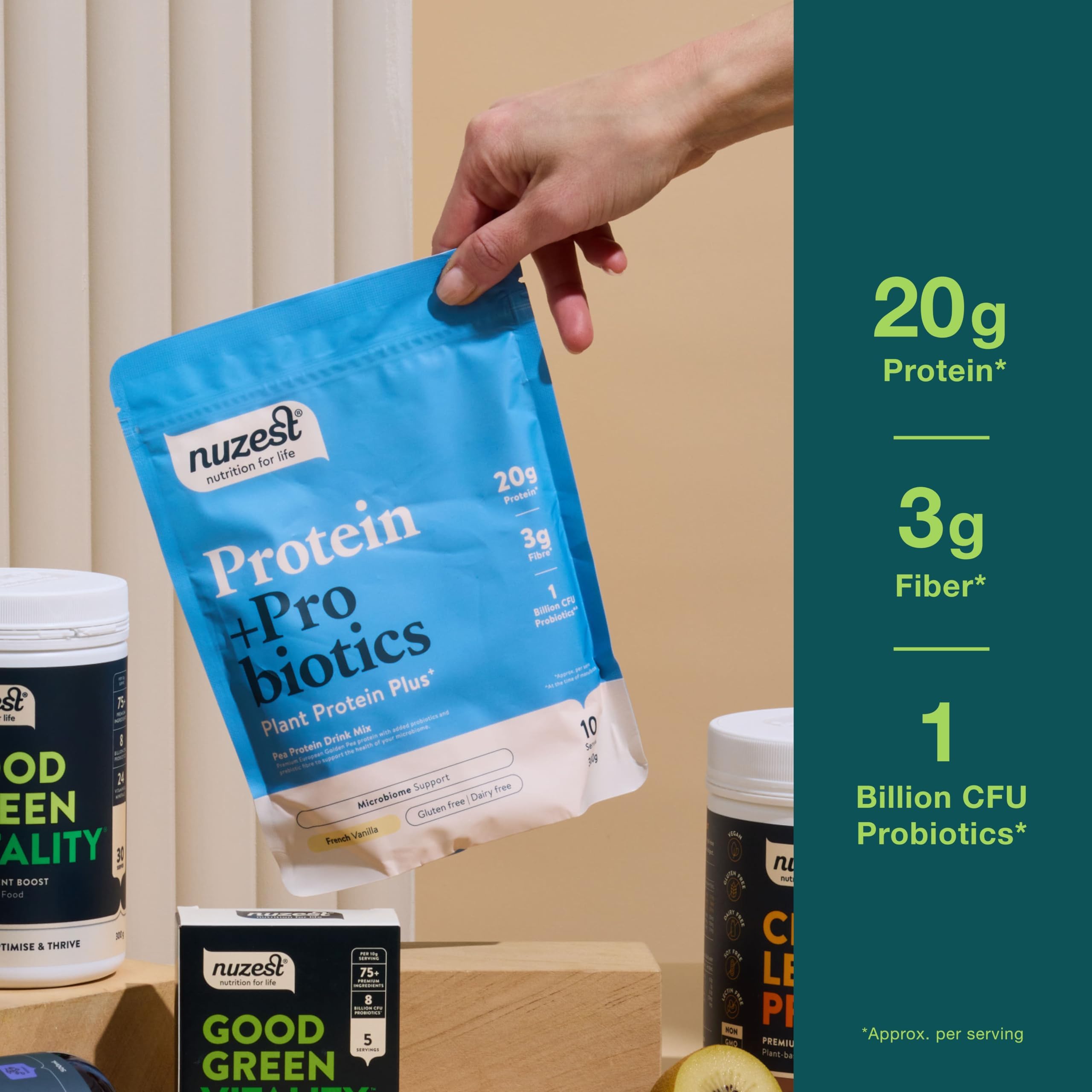 Foto 2 | Proteína En Polvo Nuzest Protein + Probiotics 300 G De Vainilla Francesa - Venta Internacional.