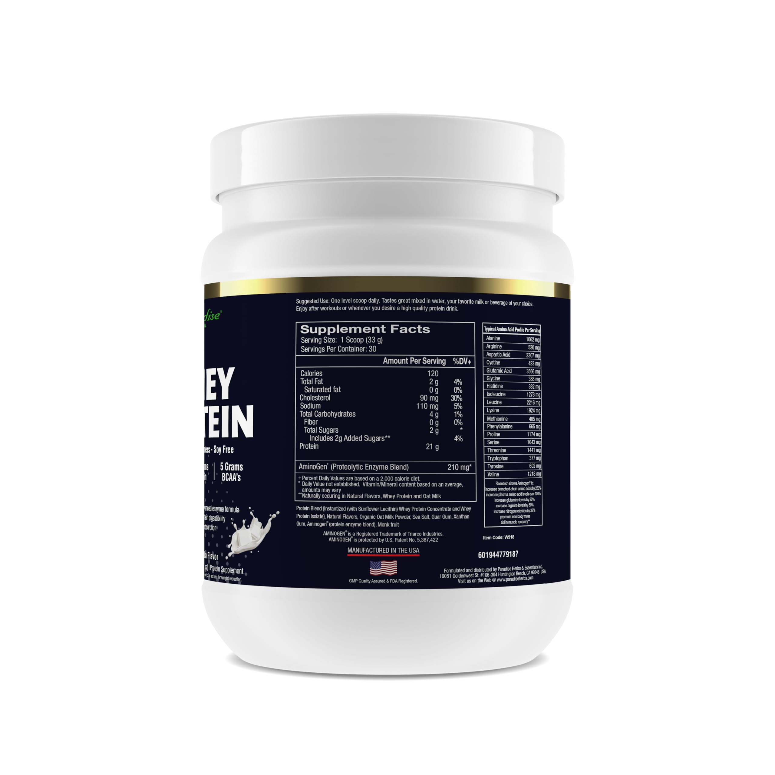 Foto 3 pulgar | Proteína De Suero En Polvo Paradise Herbs Vanilla 600 G 30 Porciones - Venta Internacional.