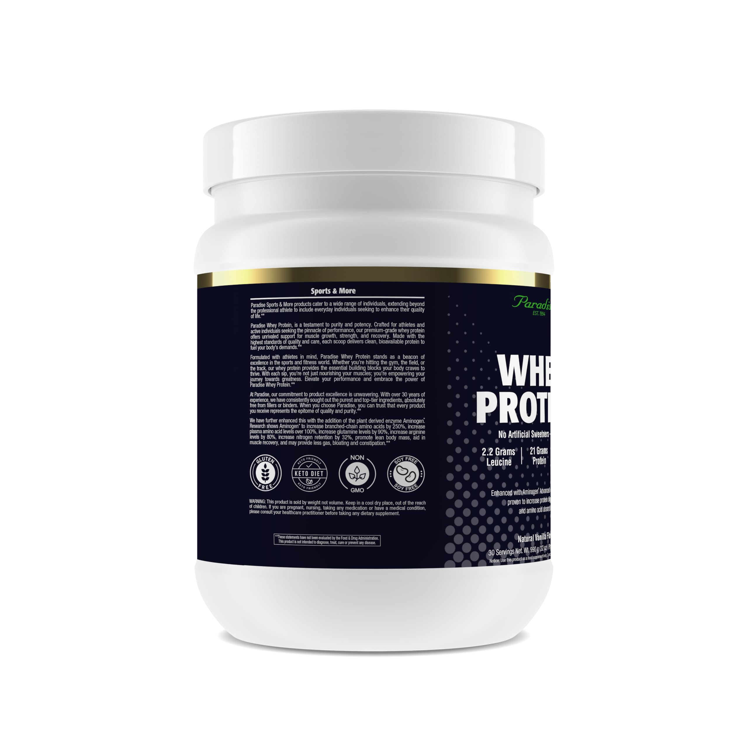 Foto 4 pulgar | Proteína De Suero En Polvo Paradise Herbs Vanilla 600 G 30 Porciones - Venta Internacional.