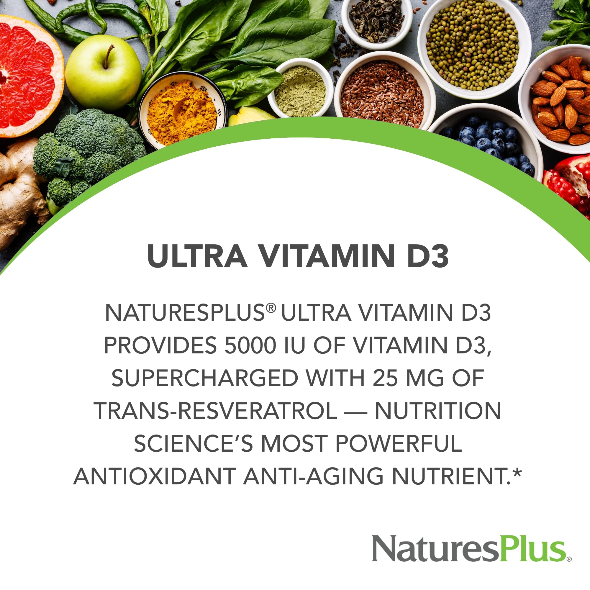 Foto 4 pulgar | Suplemento Naturesplus De Vitamina D3 5000 Ui + 25 Mg De Transresveratrol - Venta Internacional.