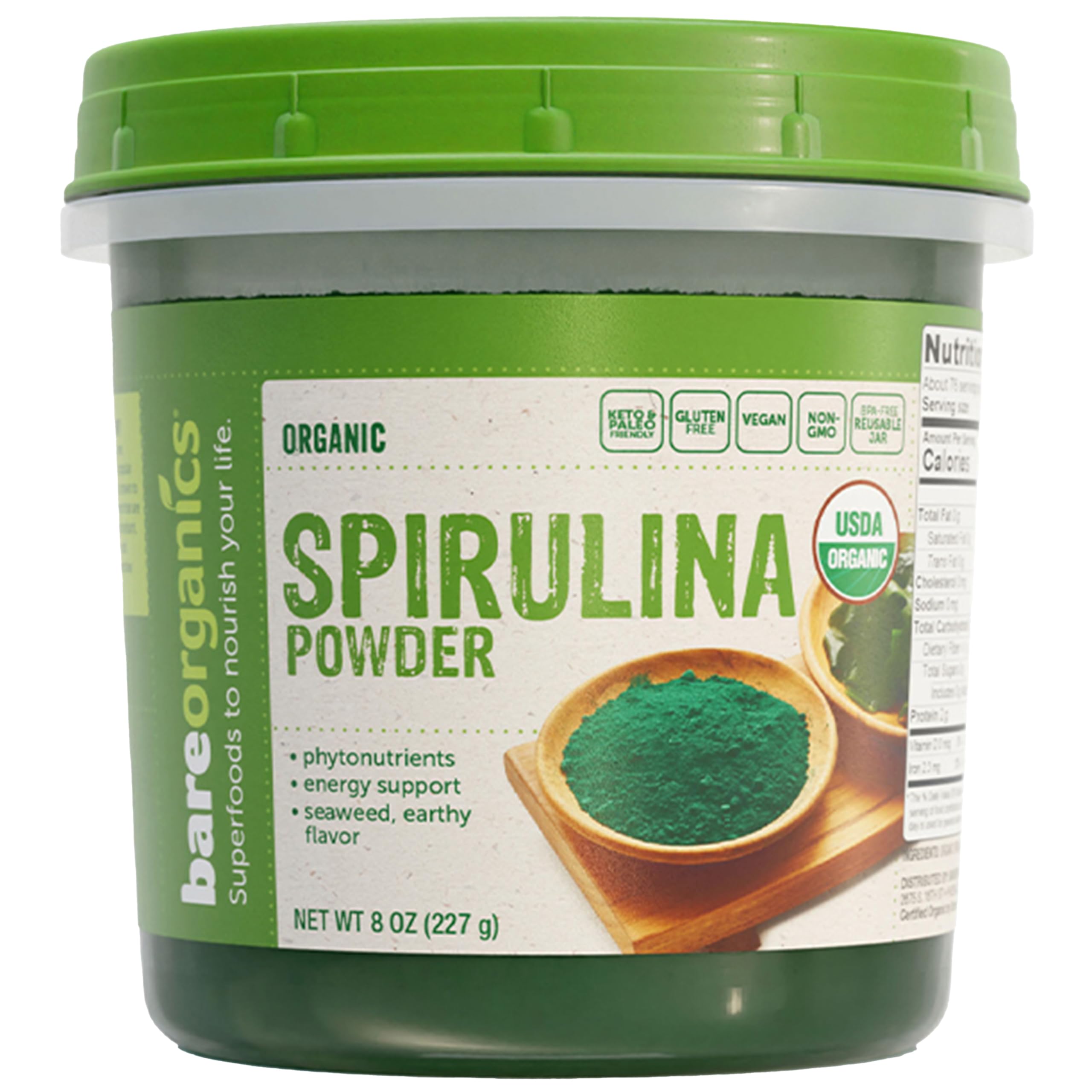 Foto 1 | Suplemento Bareorganics Spirulina En Polvo 227 G (paquete De 1) - Venta Internacional.