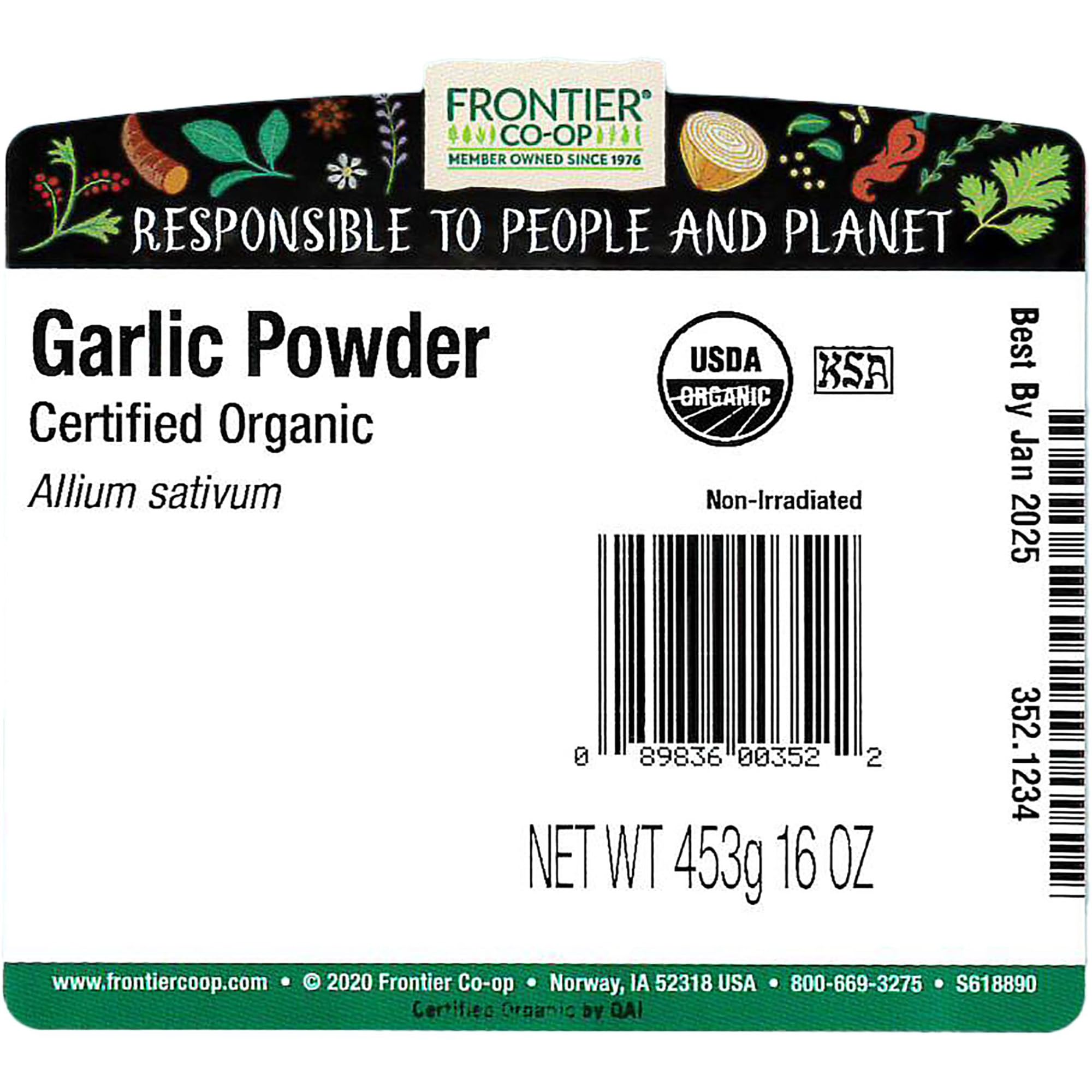 Foto 3 pulgar | Bolsa A Granel De 454 G De Ajo En Polvo Frontier Co-op Organic - Venta Internacional.
