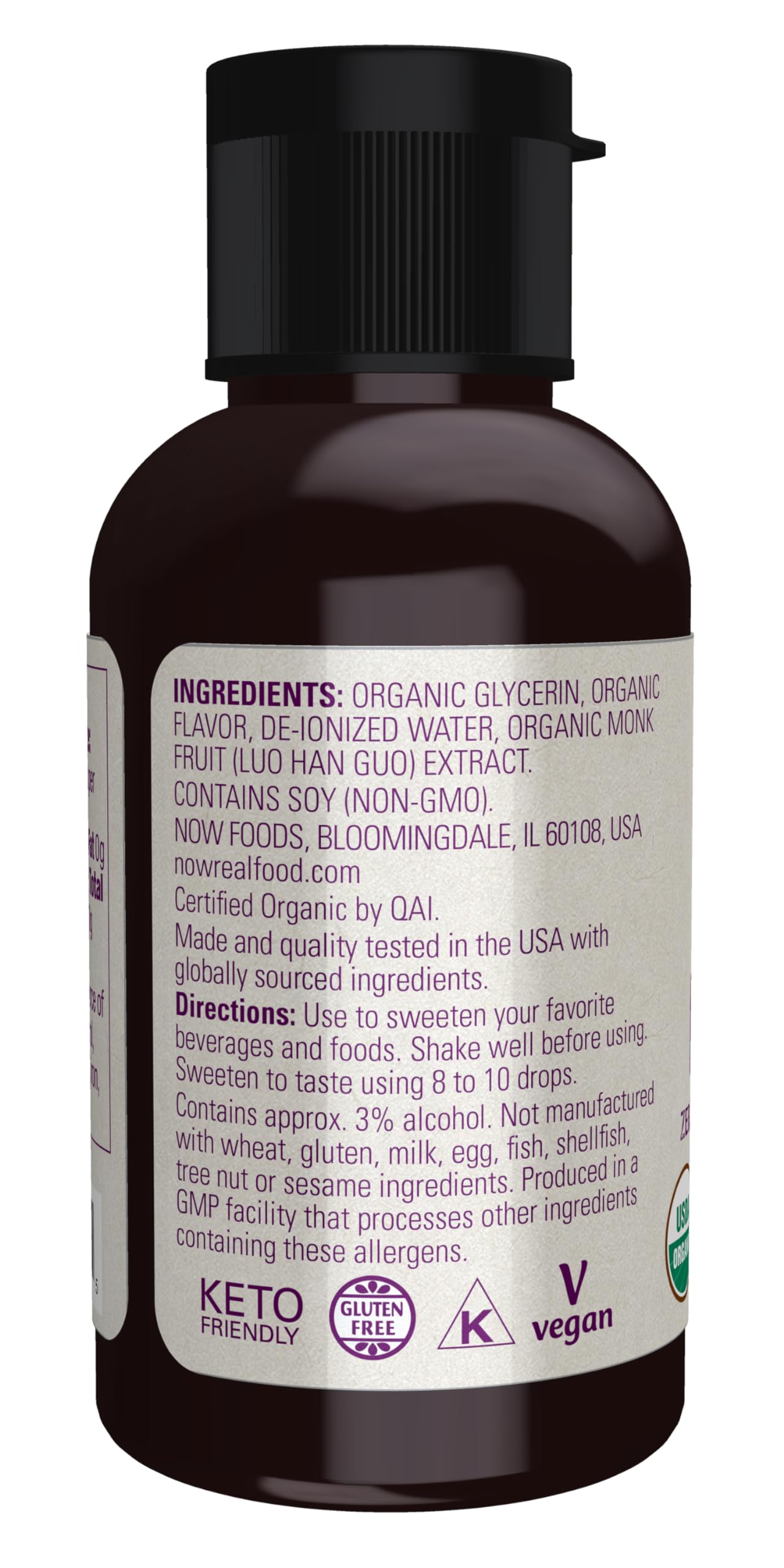 Foto 4 pulgar | Edulcorante Now Foods  Líquido Orgánico  Caramelo De Fruta De Monje  50 Ml - Venta Internacional.