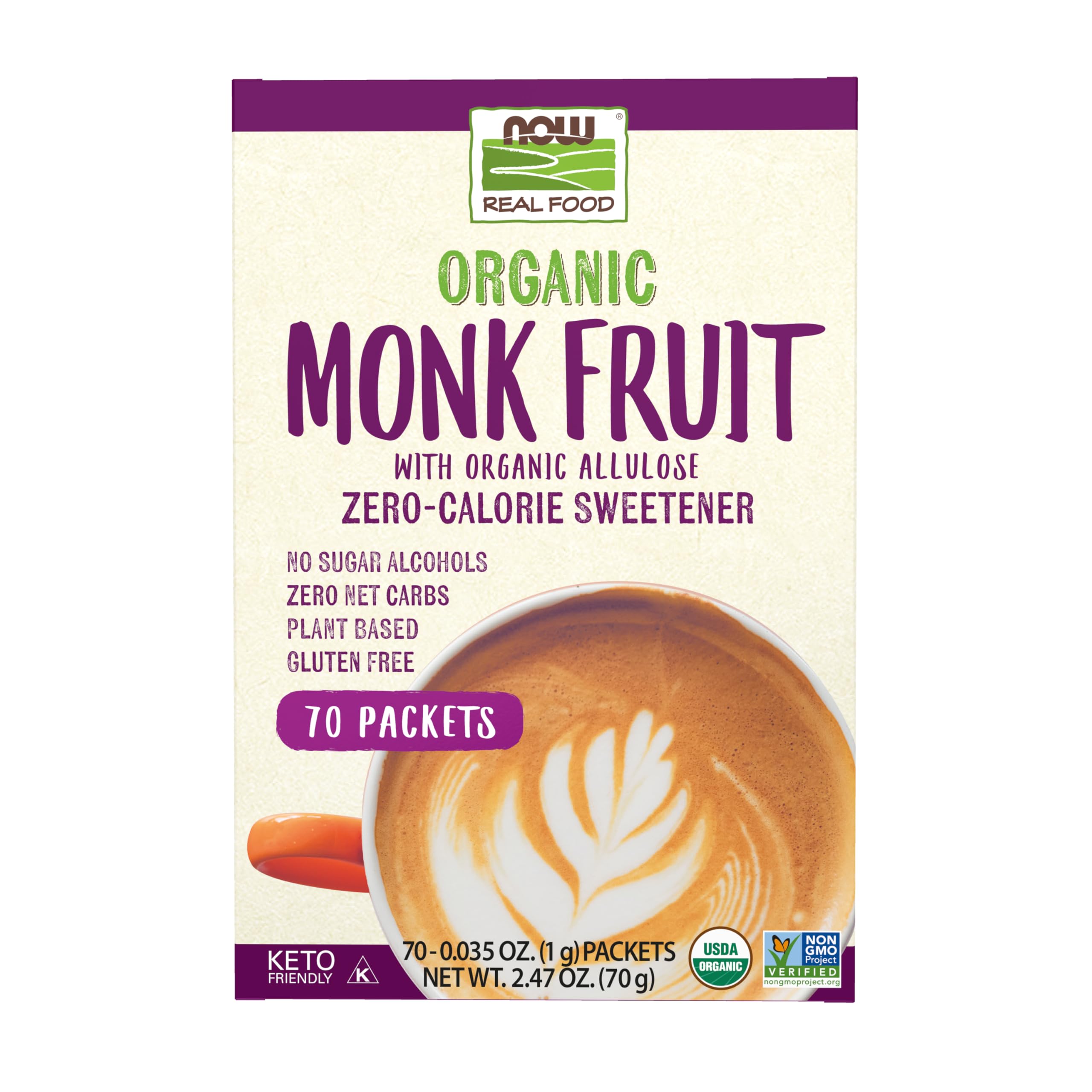 Foto 1 | Sweetener Now Foods Organic Monk Fruit  70 Paquetes - Venta Internacional.