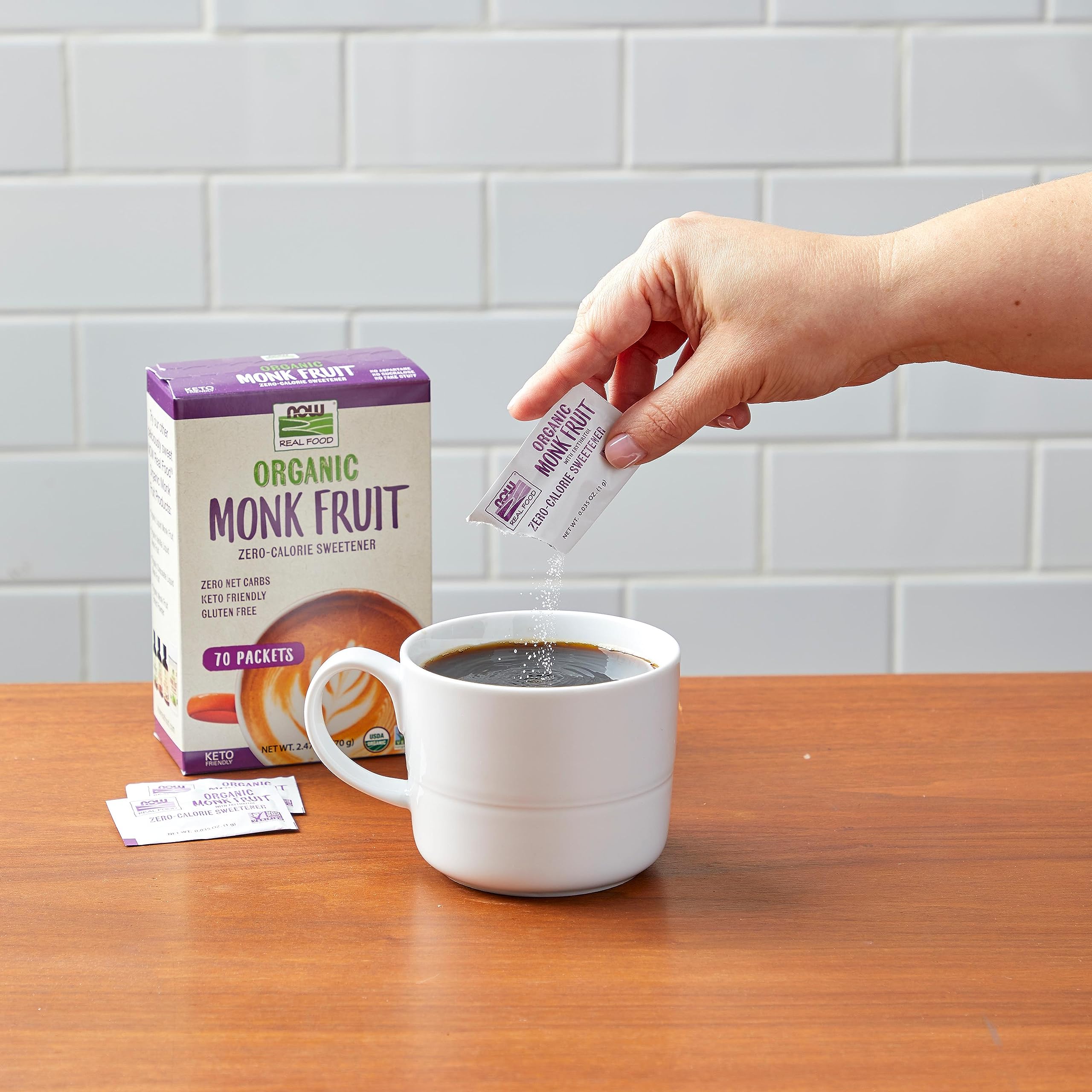 Foto 6 pulgar | Sweetener Now Foods Organic Monk Fruit  70 Paquetes - Venta Internacional.