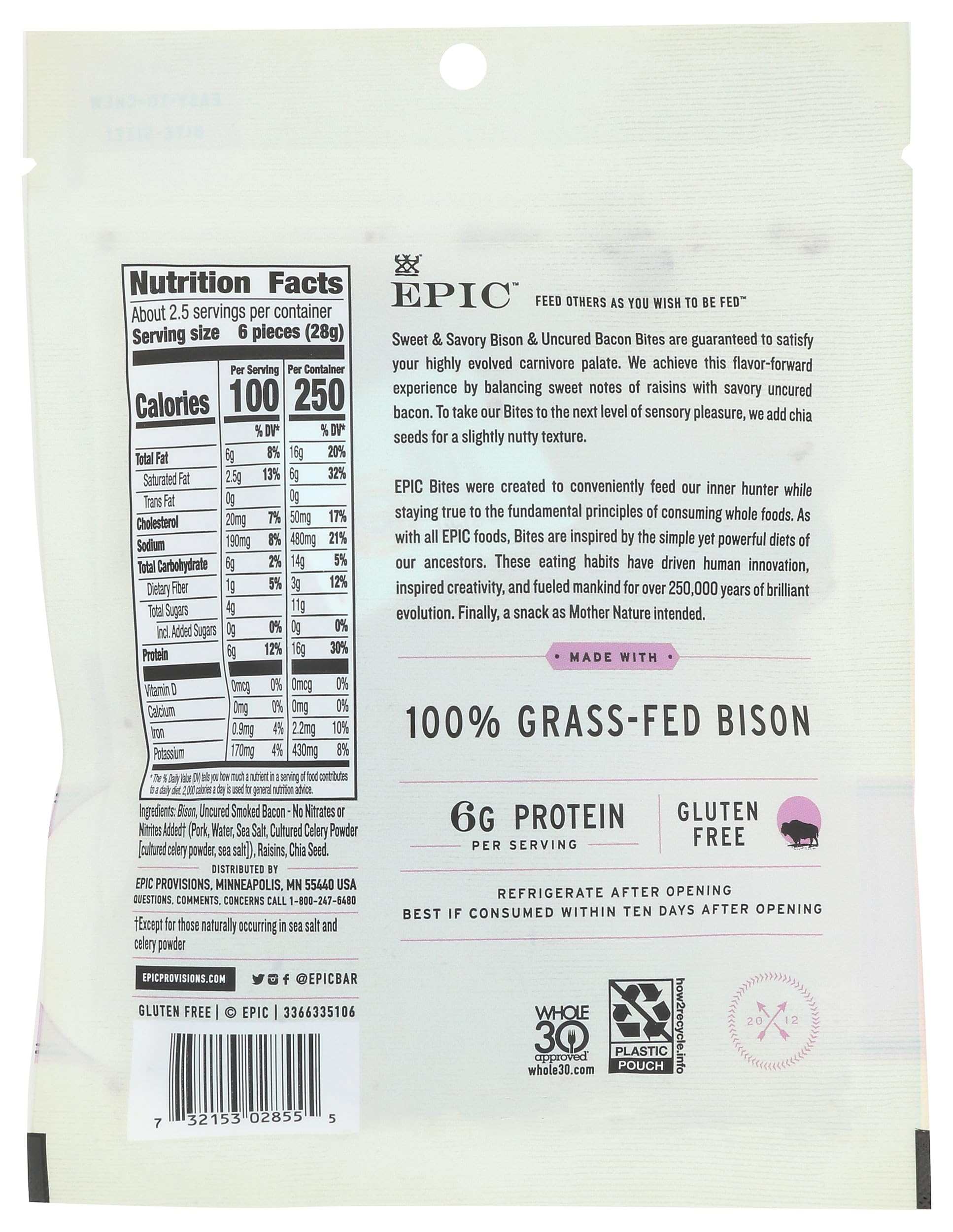 Foto 3 pulgar | Protein Snack Epic Protein Bites  70 G  Sin Hormonas  Sin Gluten - Venta Internacional.