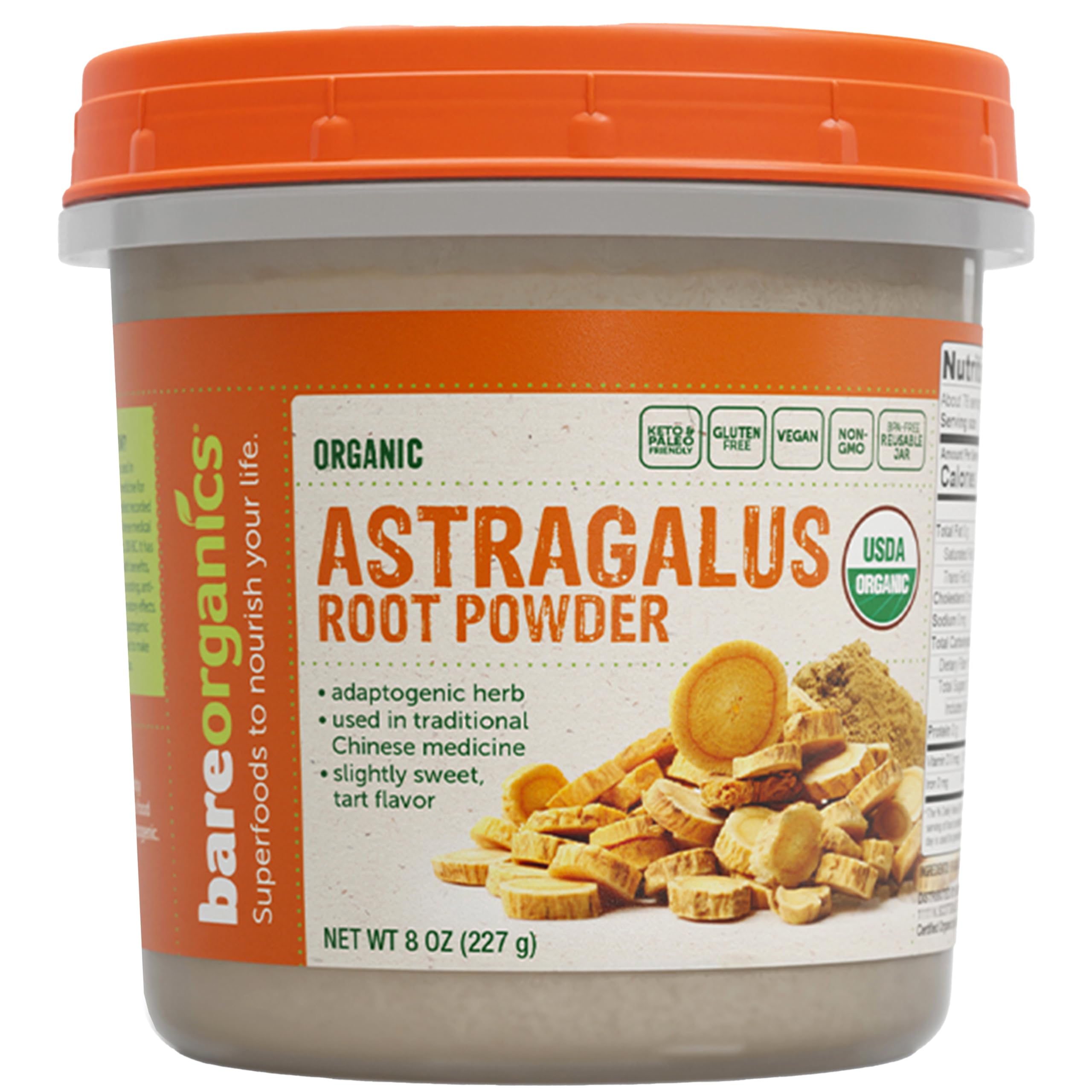 Foto 2 pulgar | Suplemento De Astrágalo Orgánico Vegano Bareorganics 240 Ml - Venta Internacional.