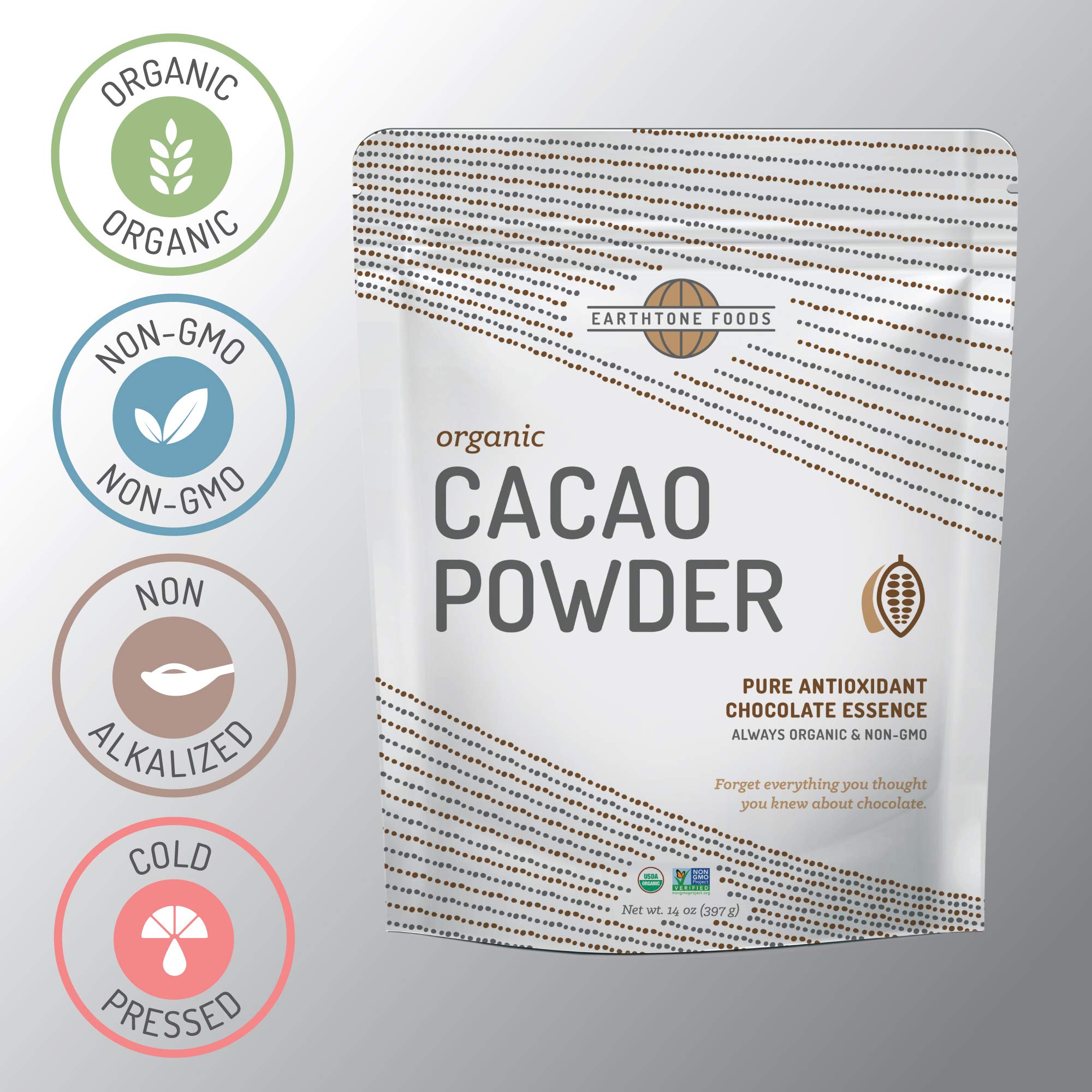 Foto 3 | Cacao En Polvo Earthtone Organic Sin Endulzar 400 Ml - Venta Internacional.