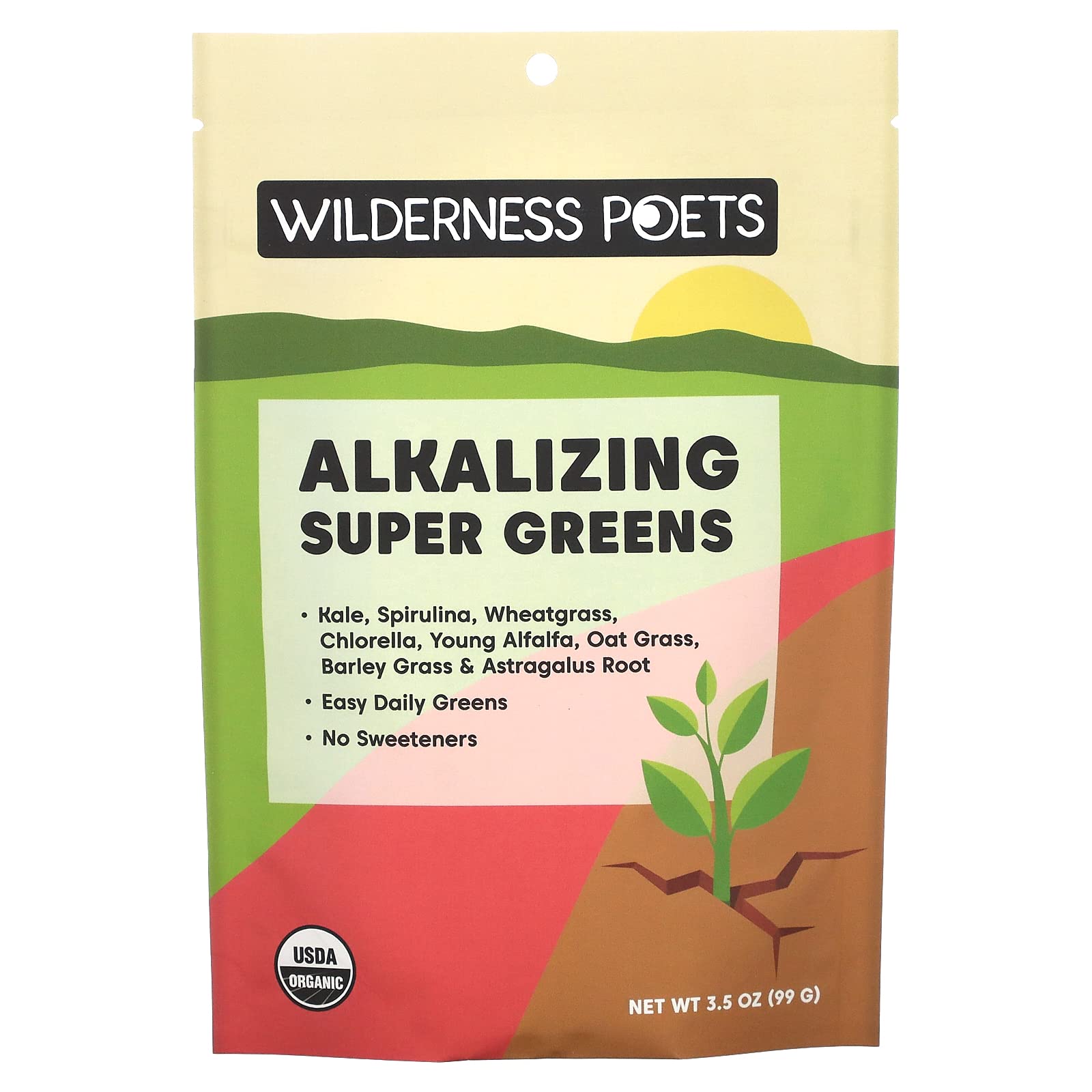 Foto 1 | Jugo Verde En Polvo Wilderness Poets  Alcalinizante Orgánico  100 G - Venta Internacional.