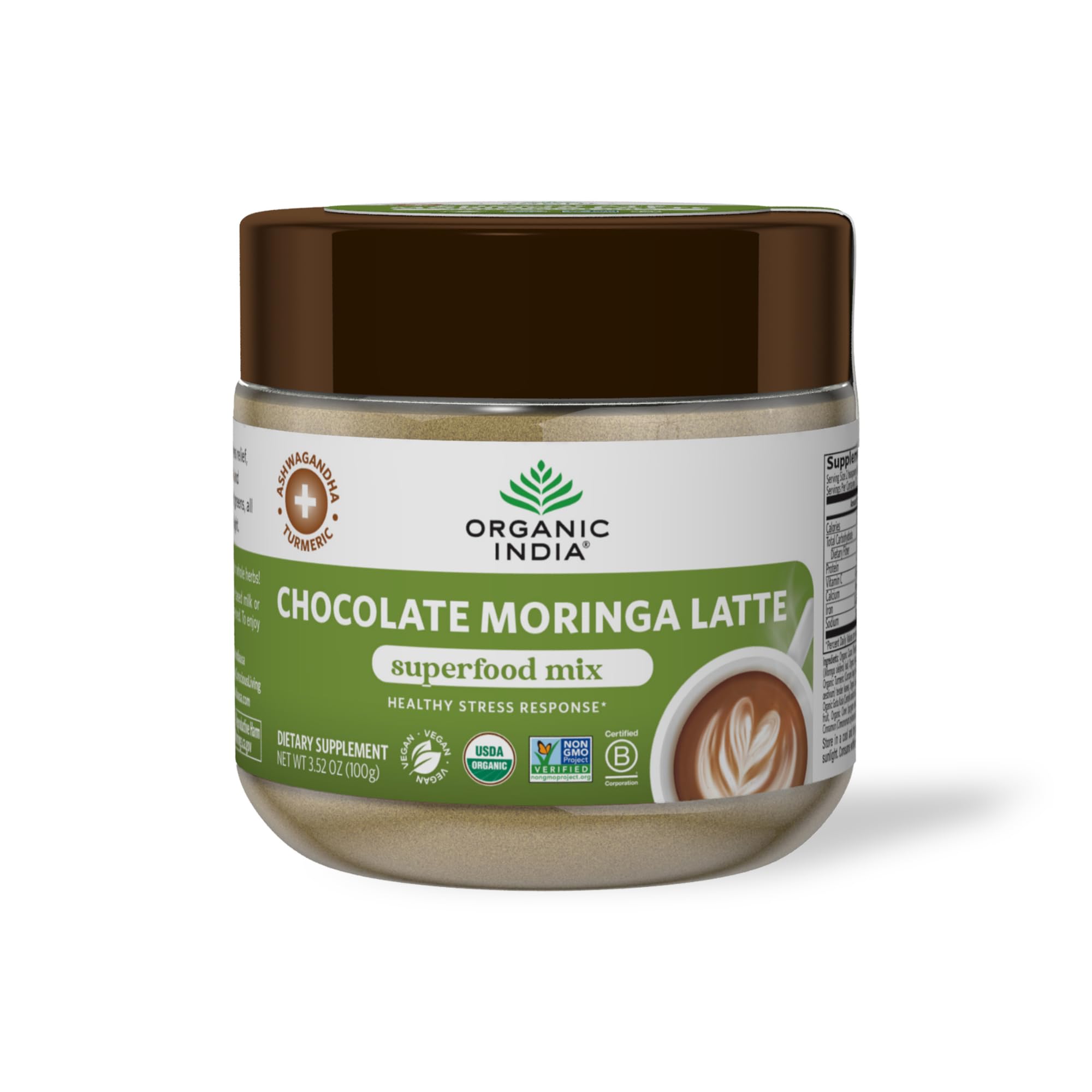 Foto 1 | Superfood Mix Organic India Chocolate Moringa Latte Powder - Venta Internacional.