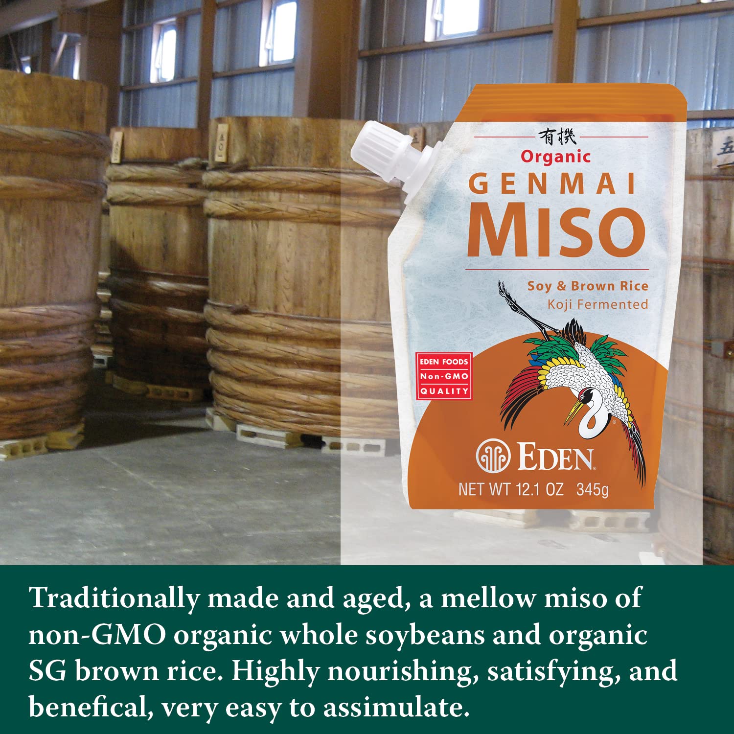 Foto 4 pulgar | Miso Eden Foods Genmai  Soja Orgánica Y Arroz Integral  360 Ml - Venta Internacional.