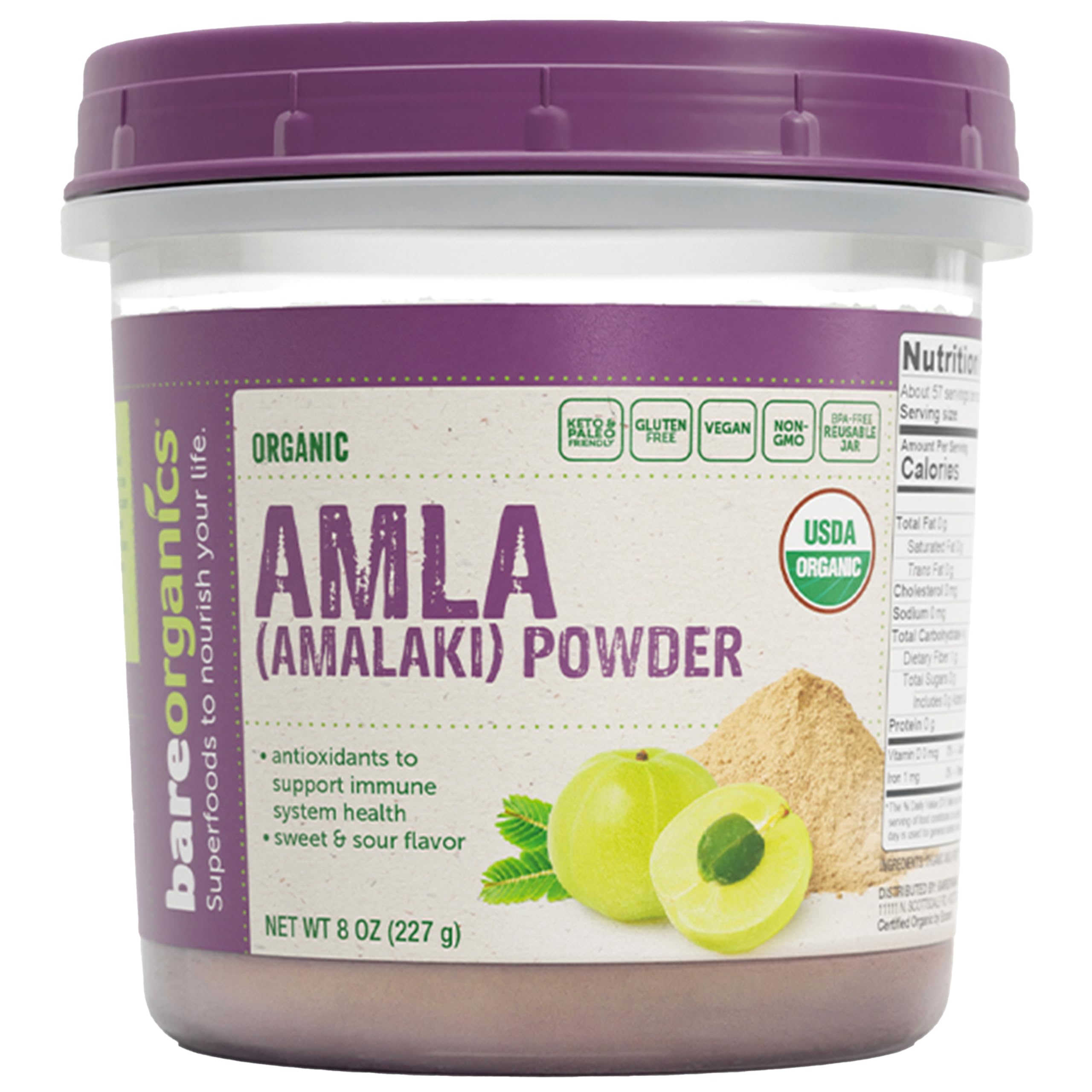Foto 2 pulgar | Suplemento Amla Indian Grosella Espinosa Bareorganics 240 Ml - Venta Internacional.