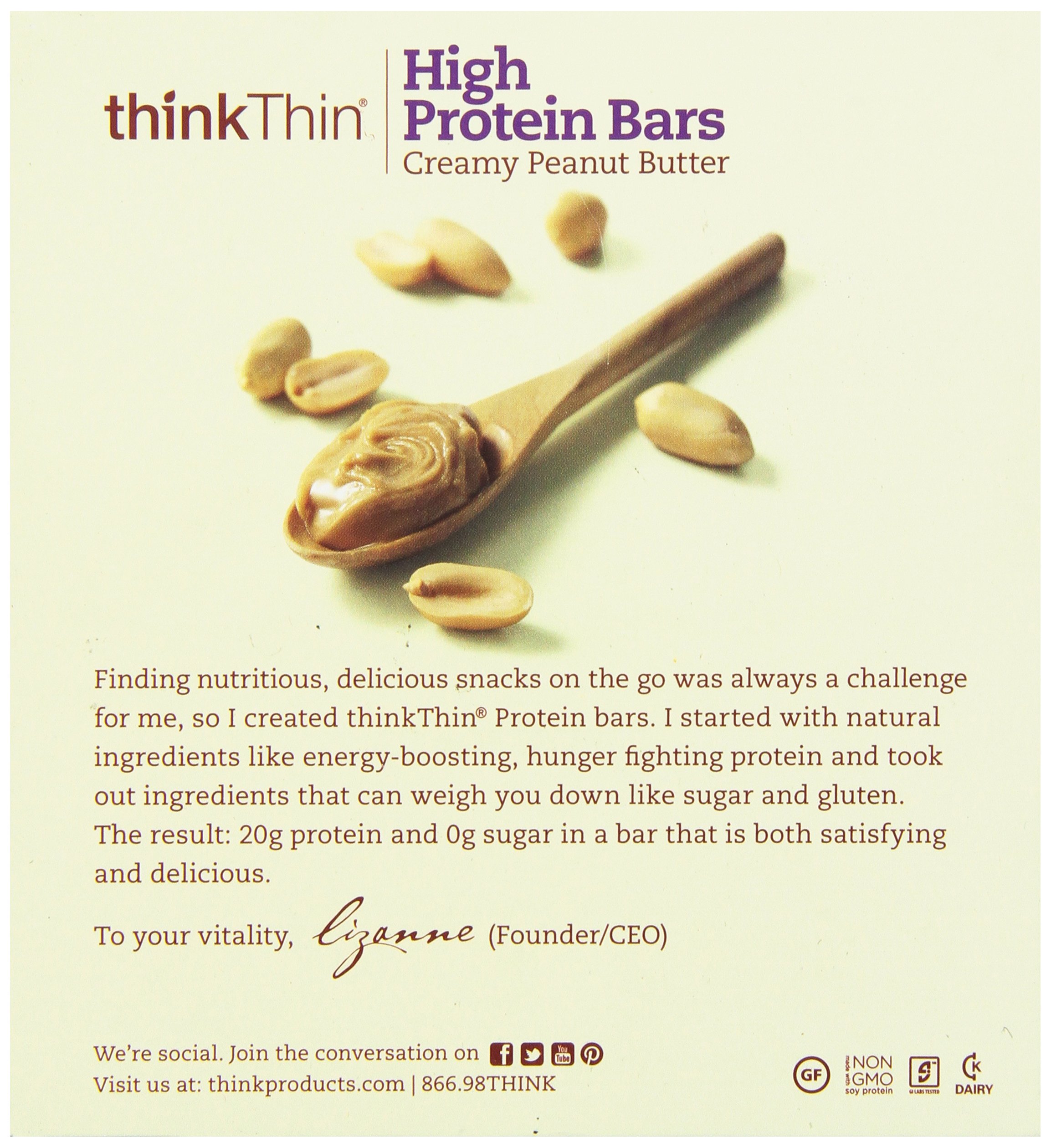 Foto 3 | Health Product Thinkthin Crema De Cacahuete Cremosa Con Alto Contenido De Proteínas  60 G - Venta Internacional.