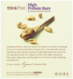 Foto 3 | Health Product Thinkthin Crema De Cacahuete Cremosa Con Alto Contenido De Proteínas 60 G - Venta Internacional.