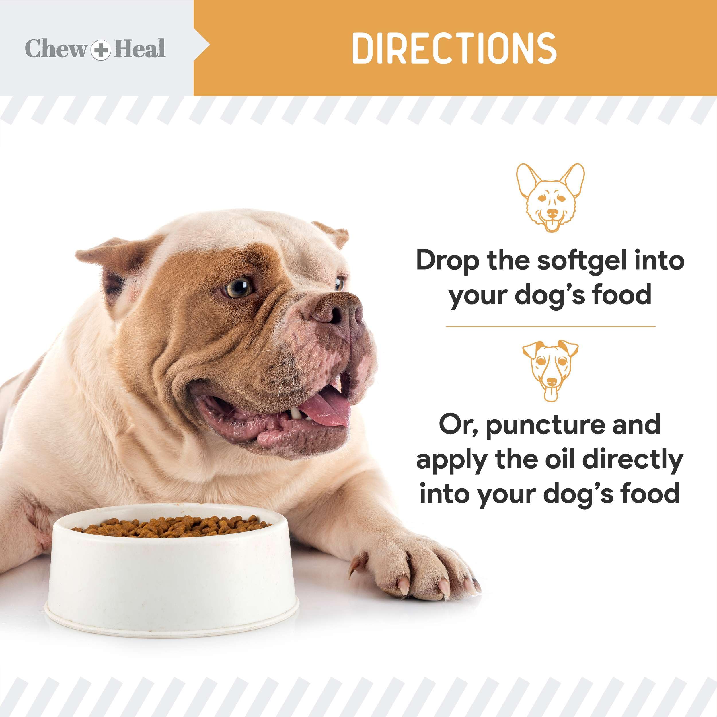 Foto 5 | Suplemento De Aceite De Pescado Chew + Heal Omega 3  1000 Mg Para Perros  180 Cápsulas De Gelatina Blanda - Ven