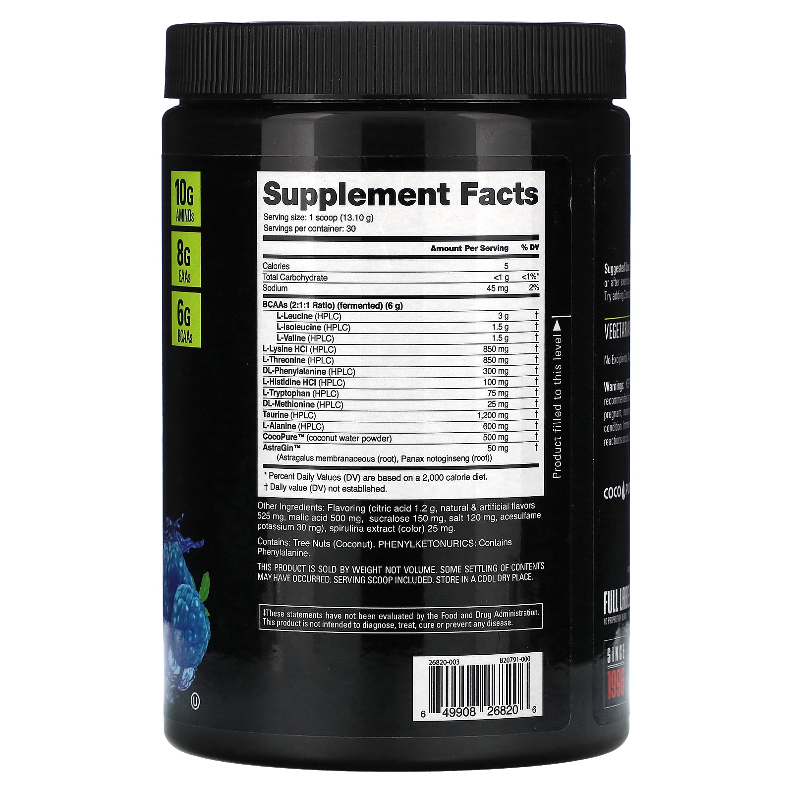 Foto 2 | Suplemento Nutrabio Eaa Pure Blue Raspberry 393 G - Venta Internacional.